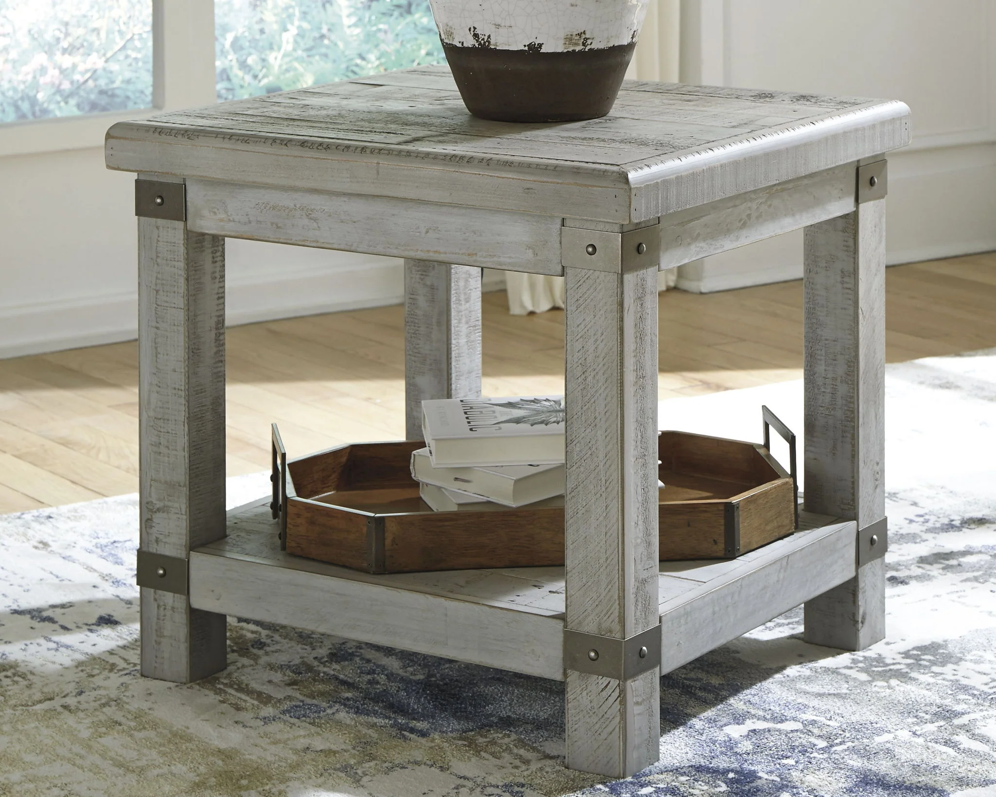 Carynhurst - White Wash Gray - Rectangular End Table - Image 2