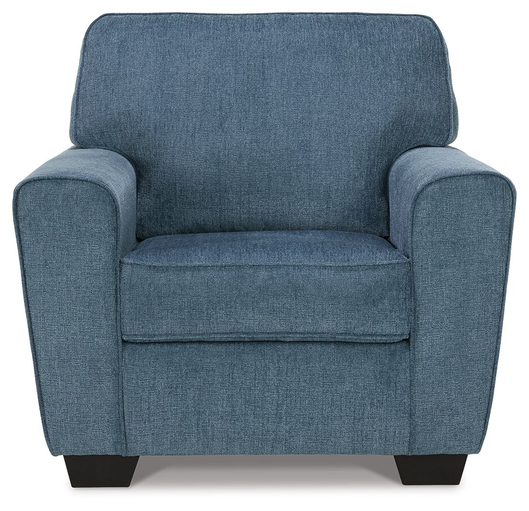 Cashton - Blue - 2 Pc. - Chair, Ottoman - Image 3