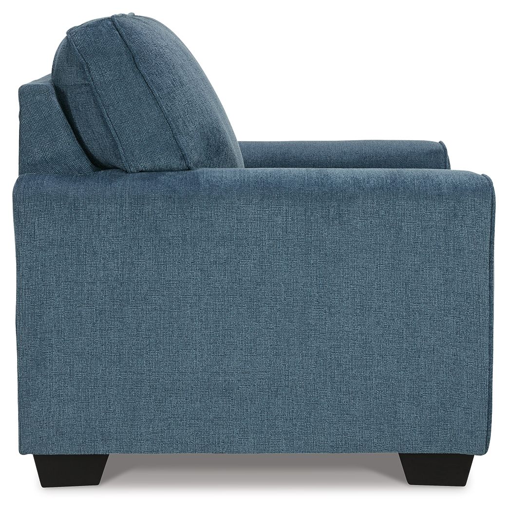 Cashton - Blue - 2 Pc. - Chair, Ottoman - Image 4