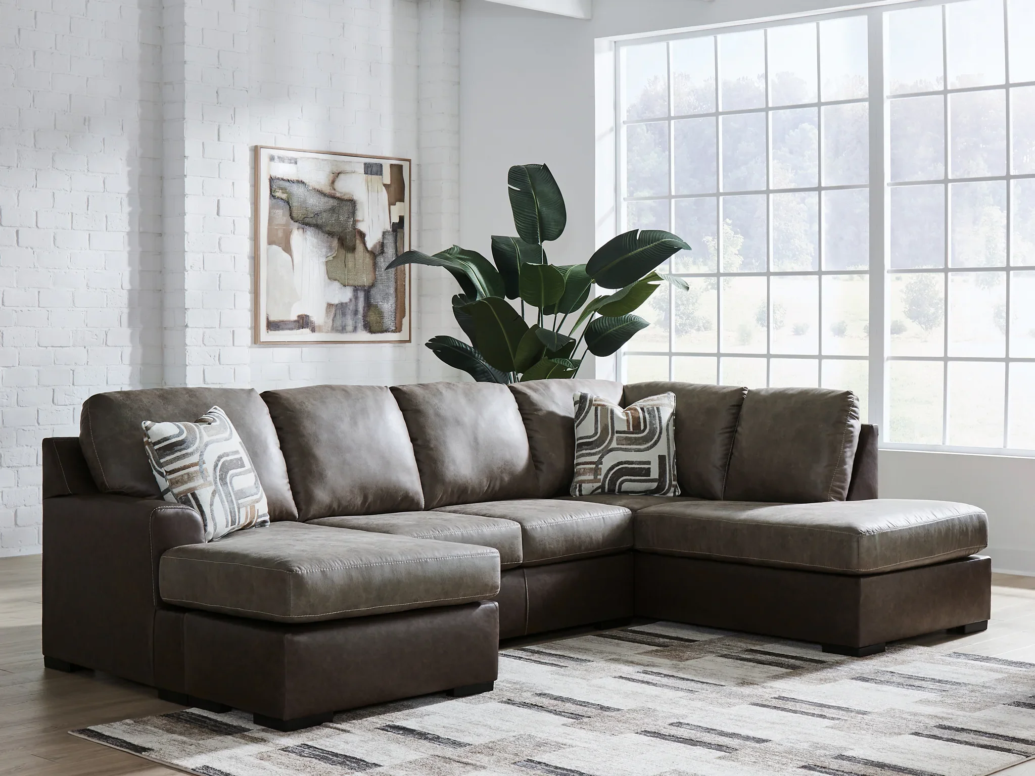 Castille Way - 2-Piece Sectional With RAF Corner Chaise - Fossil - Image 2