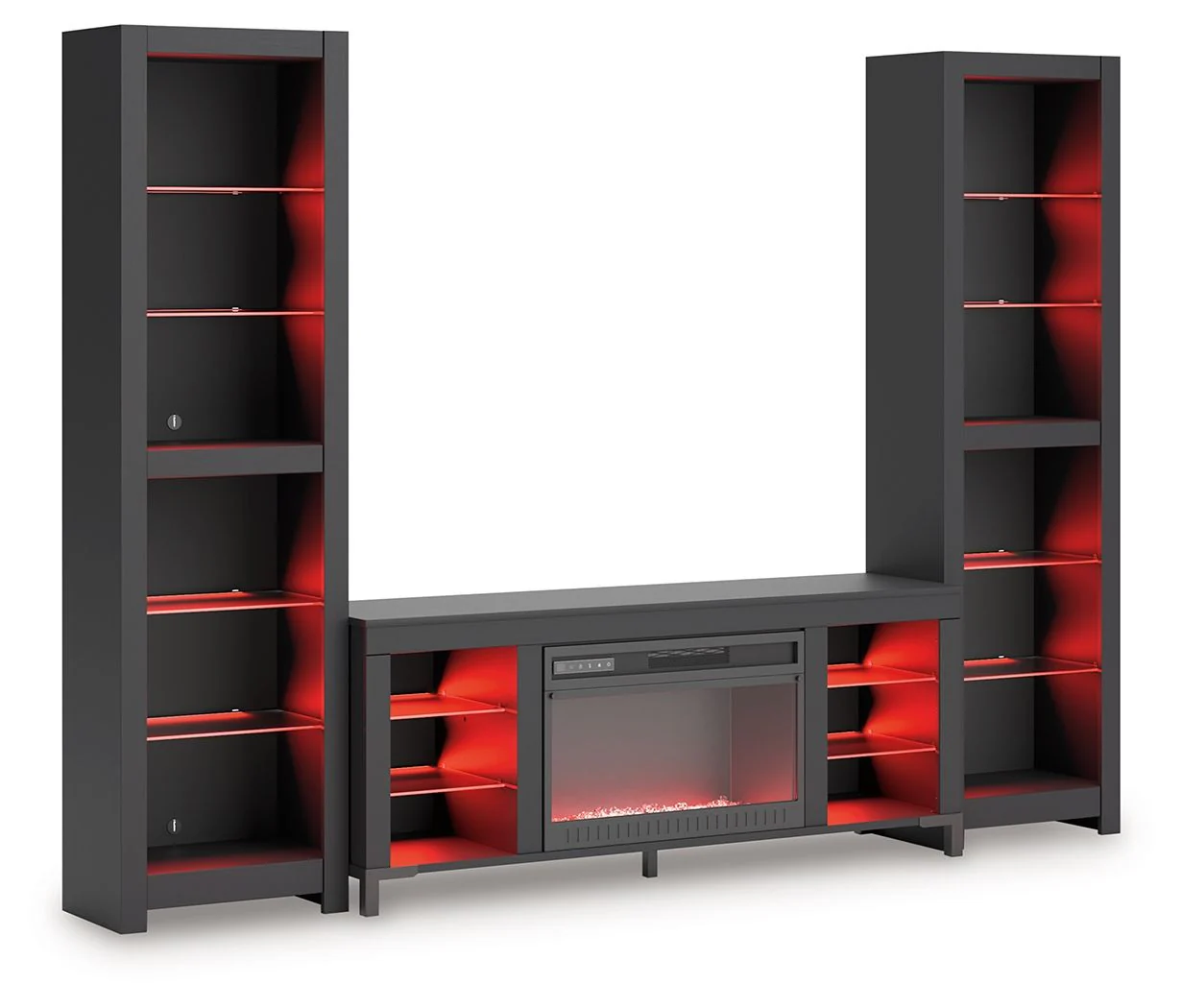 Cayberry - Black - 3-Piece Entertainment Center With Electric Fireplace - Image 5