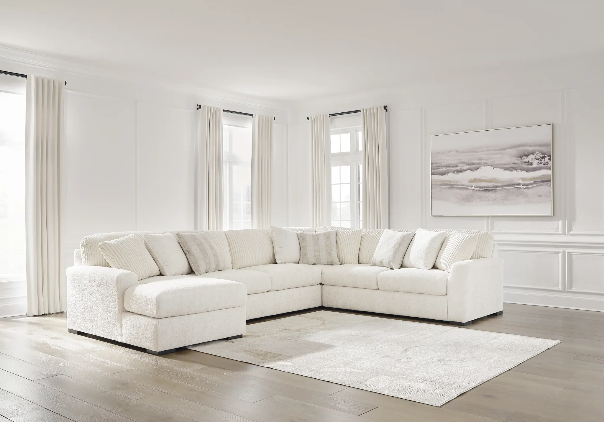 Chessington - Ivory - 4-Piece Sectional With Laf Corner Chaise - Image 2