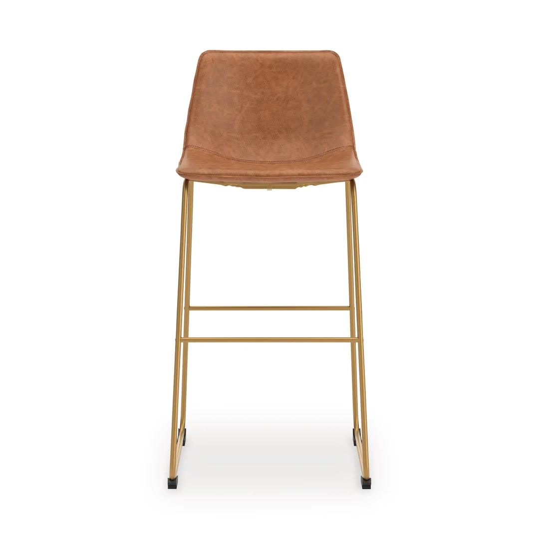 Ciabori - Brown / Gold - Tall Upholstered Barstool (Set of 2) - Image 2