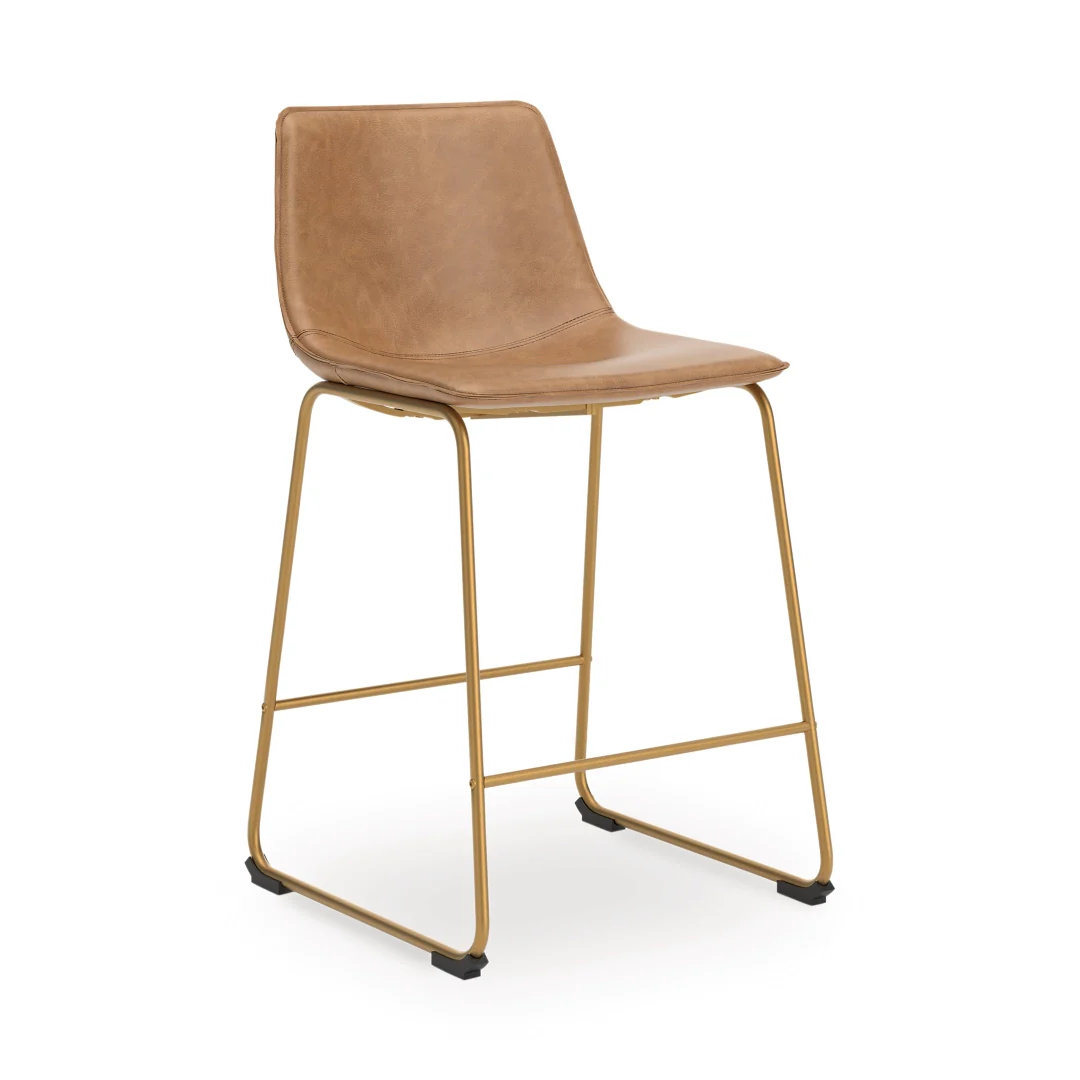 Ciabori - Toast / Gold - Upholstered Barstool (Set of 2) - Image 3