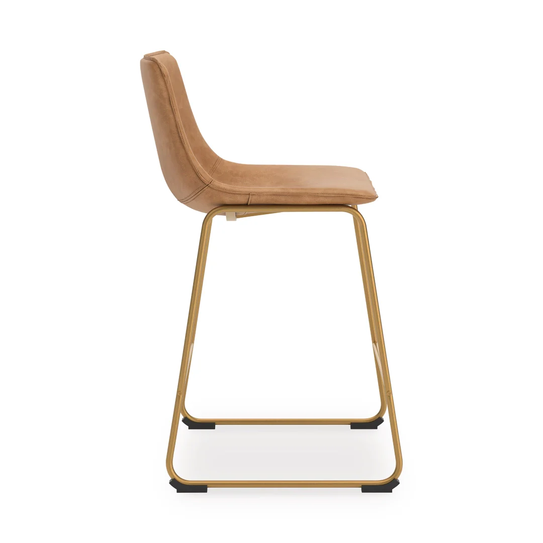 Ciabori - Toast / Gold - Upholstered Barstool (Set of 2) - Image 4