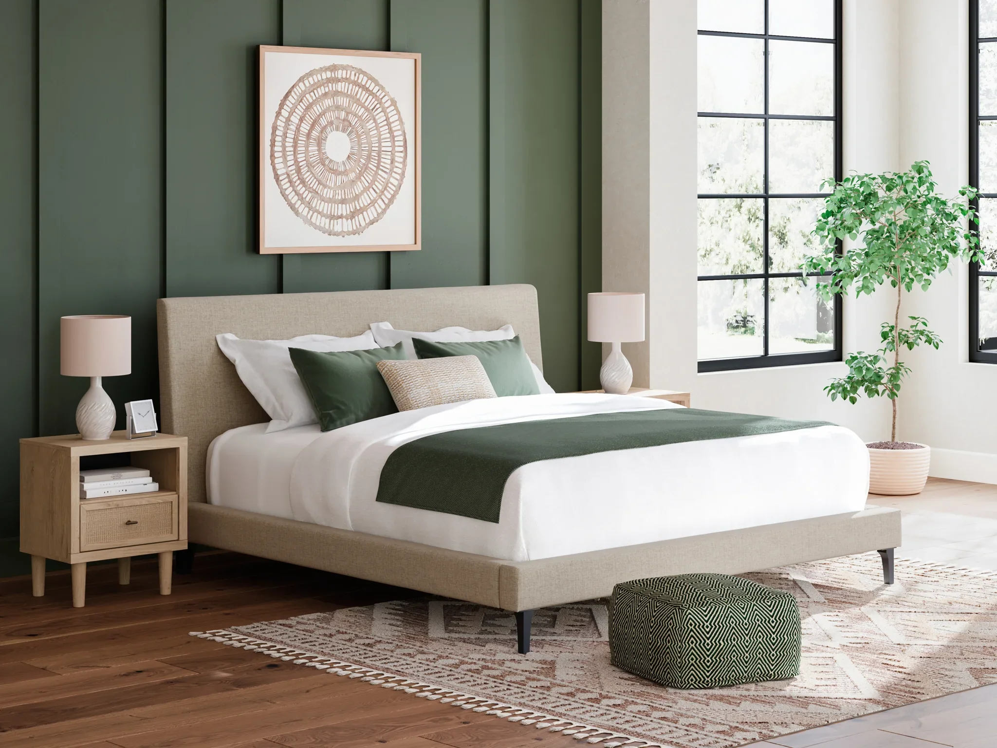 Cielden - Soft Gray - California King Upholstered Bed With Roll Slats - Image 2