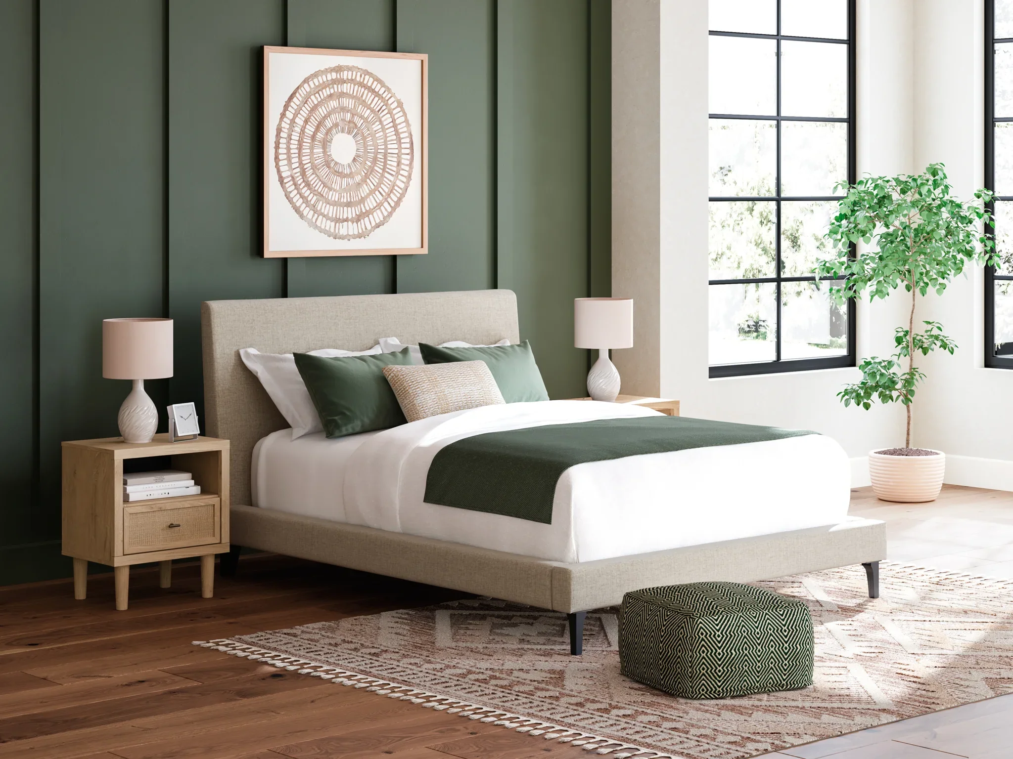 Cielden - Soft Gray - Queen Upholstered Bed With Roll Slats - Image 2