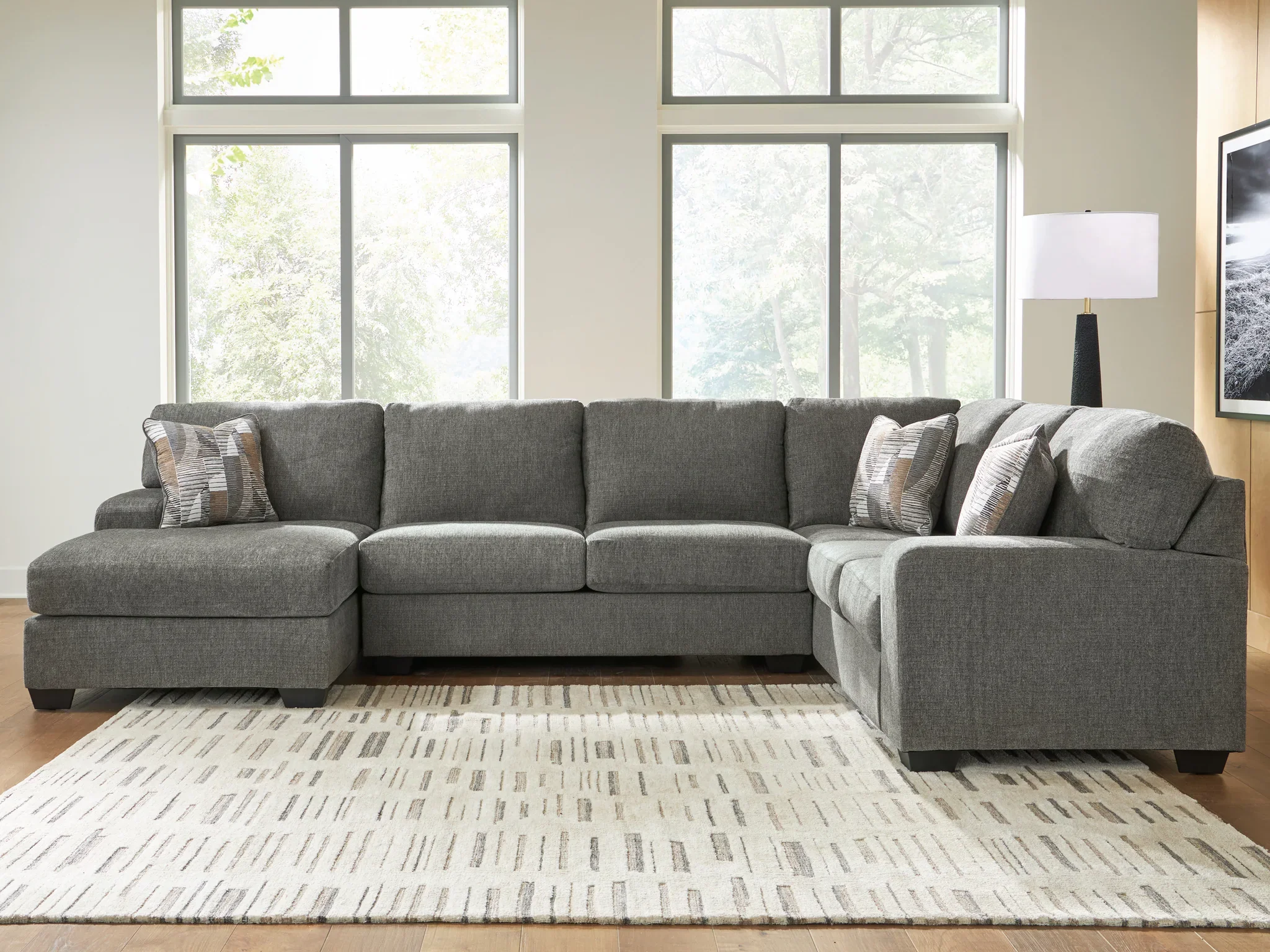 Clarington - 3-Piece Sleeper Sectional With LAF Chaise And RAF Sofa - Greystone - Image 2