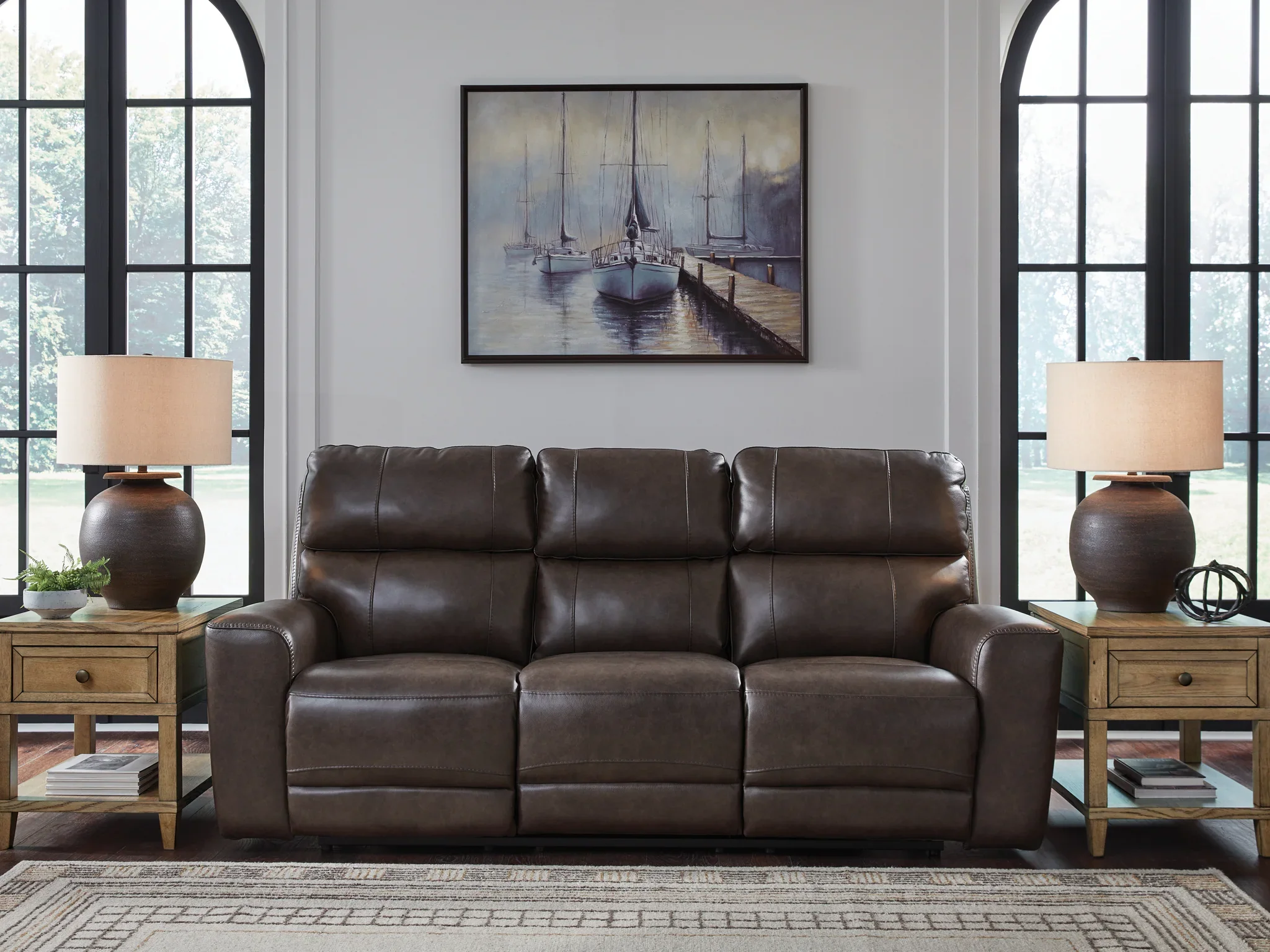 Crossplex - Smoke - Power Recline Sofa With Adjustable Headrest - Image 2