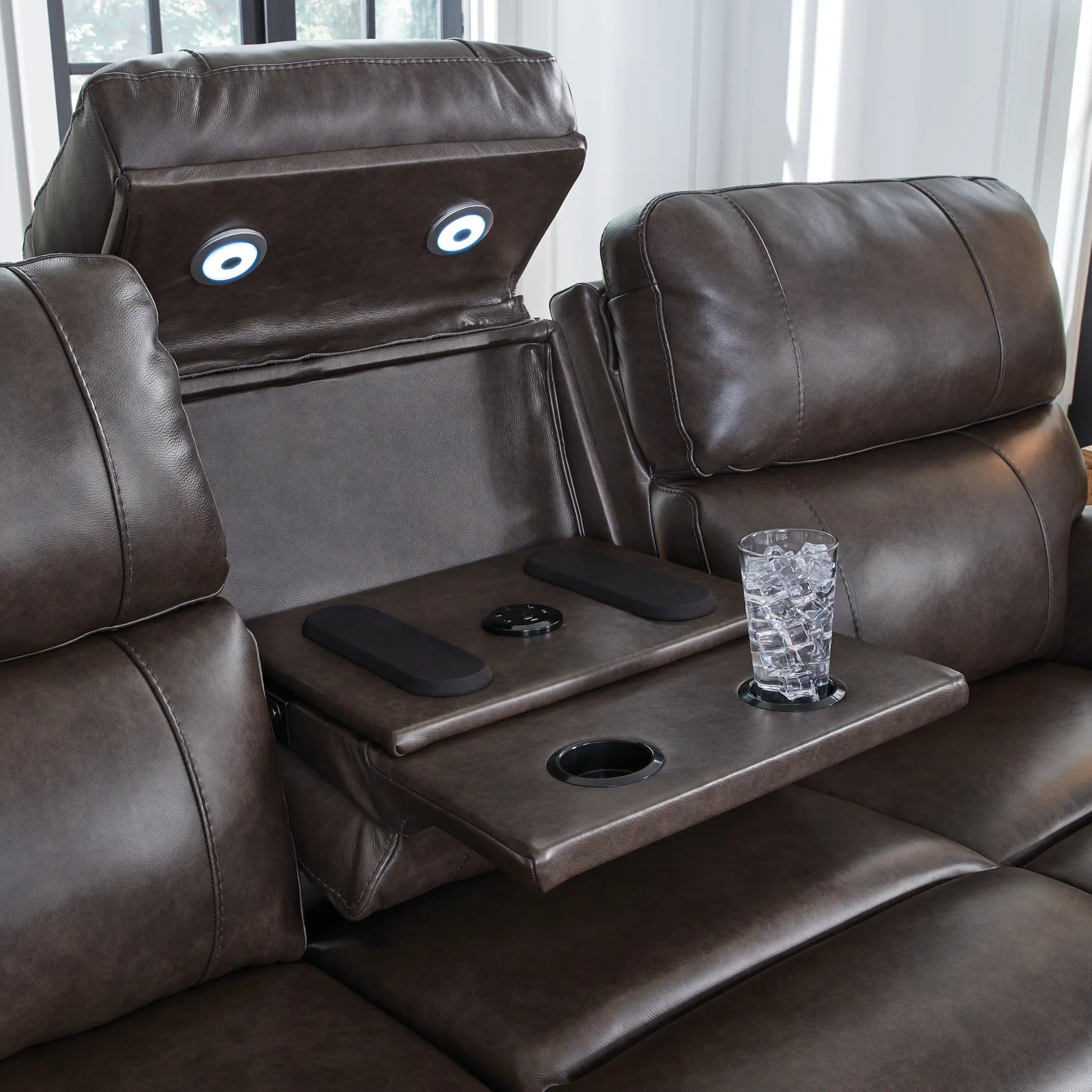 Crossplex - Smoke - Power Recline Sofa With Adjustable Headrest - Image 7