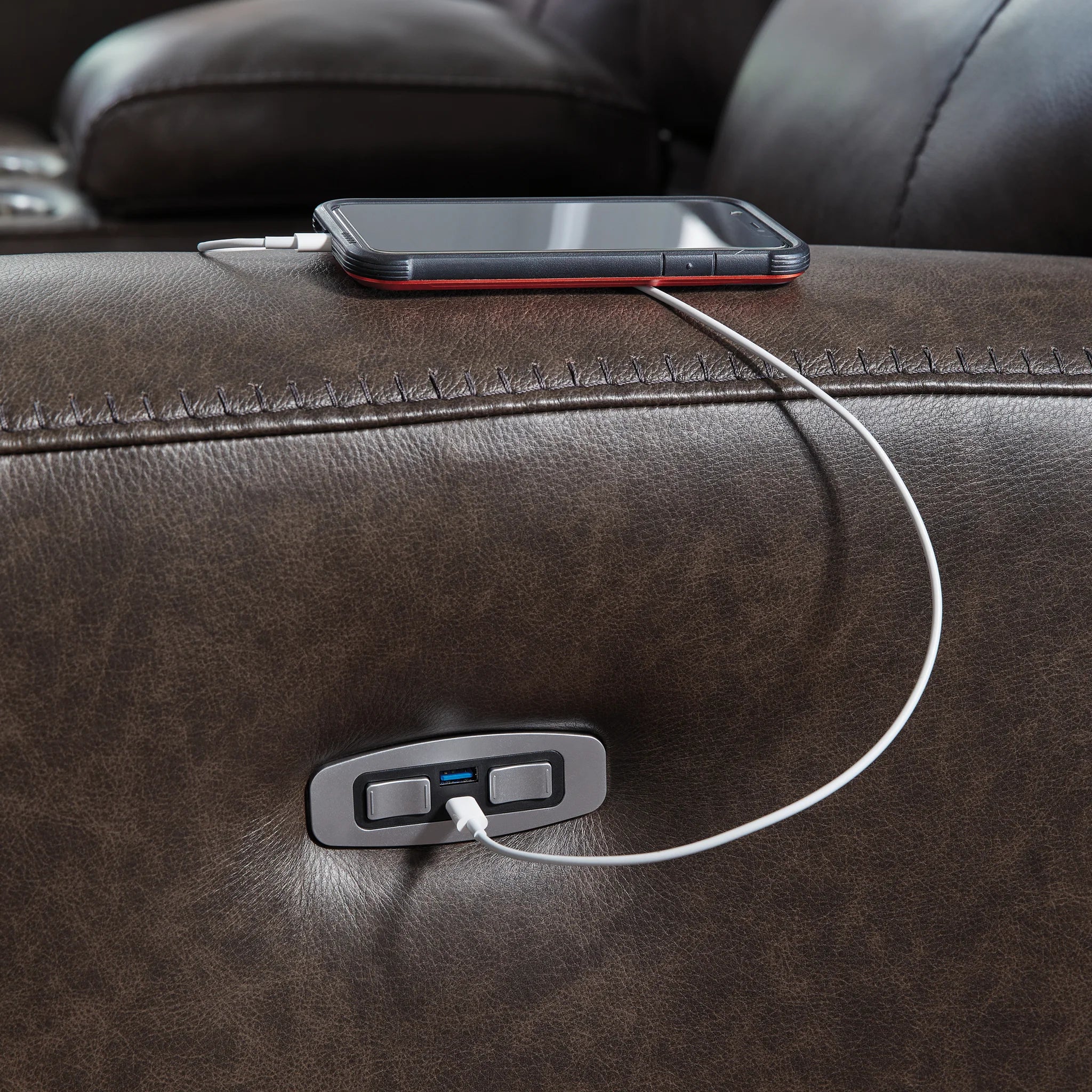 Crossplex - Smoke - Power Recliner / Adjustable Headrest - Image 8