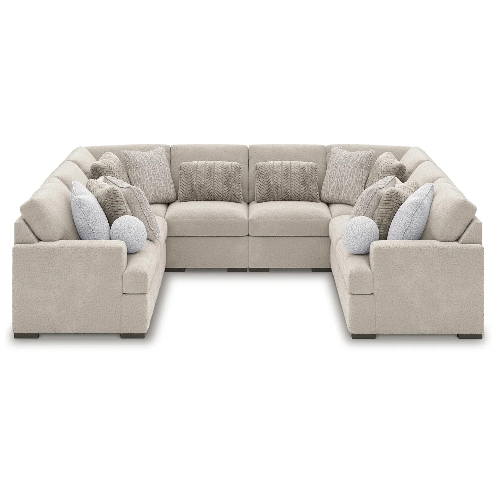 Cuddle Plush - Arctic - 10-Piece Sectional With 2 Oversized Ottomans