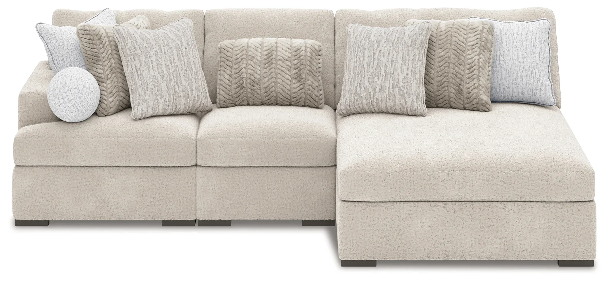 Cuddle Plush - Arctic - 3-Piece Sectional With Armless Chaise And LAF Corner Chair - Image 2