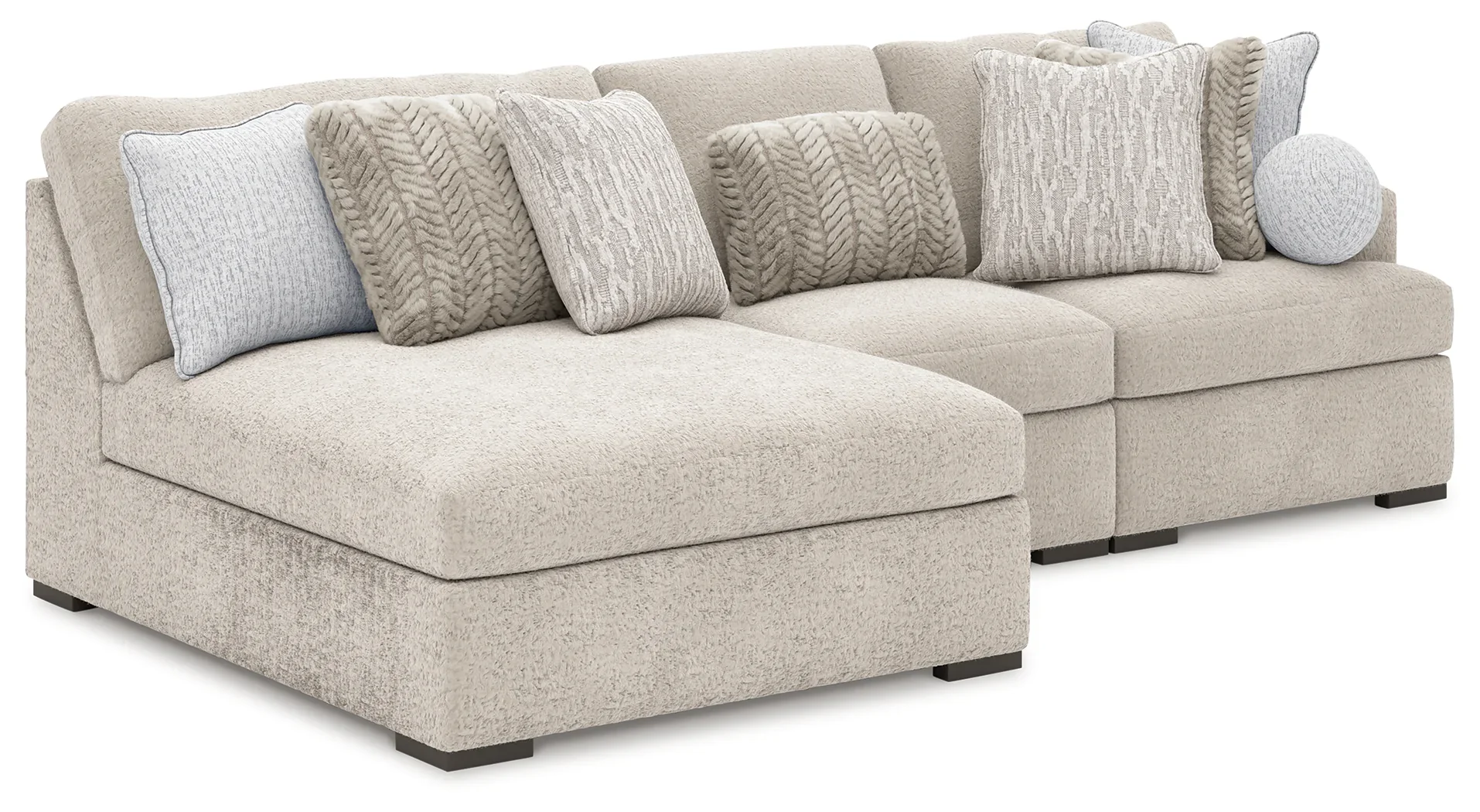 Cuddle Plush - Arctic - 3-Piece Sectional With Armless Chaise And RAF Corner Chair - Image 2