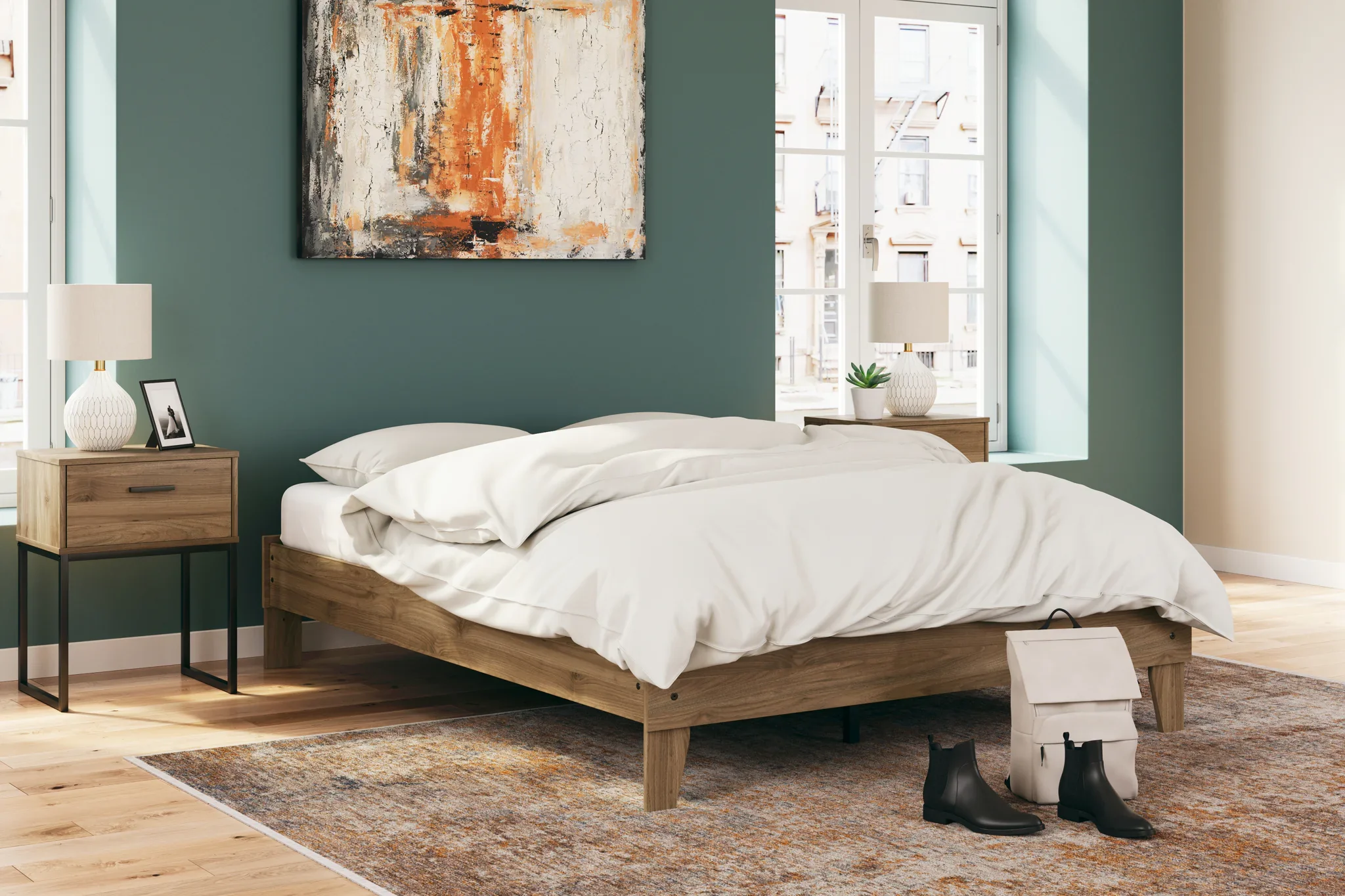 Deanlow - Honey - Queen Platform Bed - Image 2