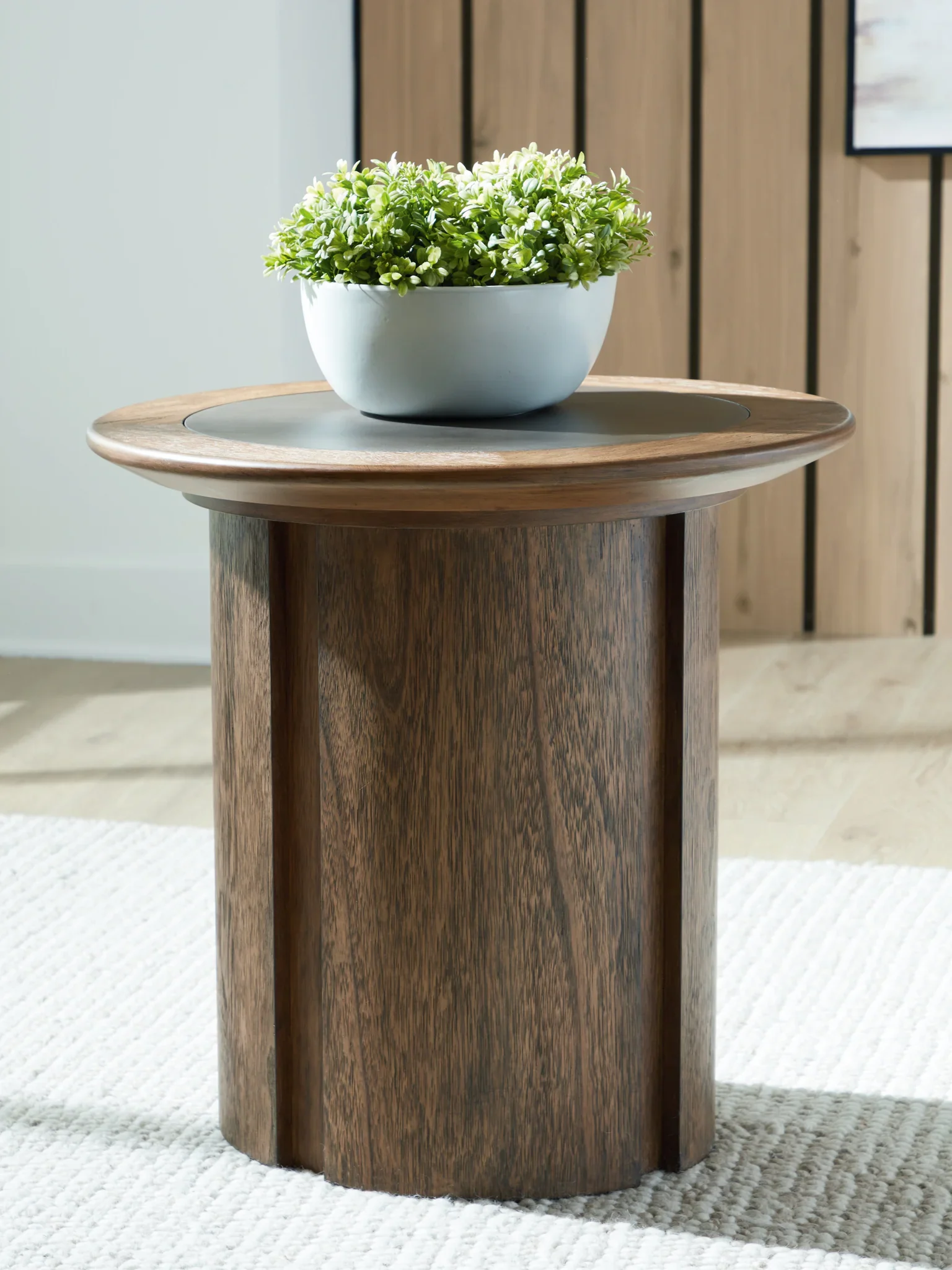 Dontayne - Round End Table - Warm Brown - Image 2