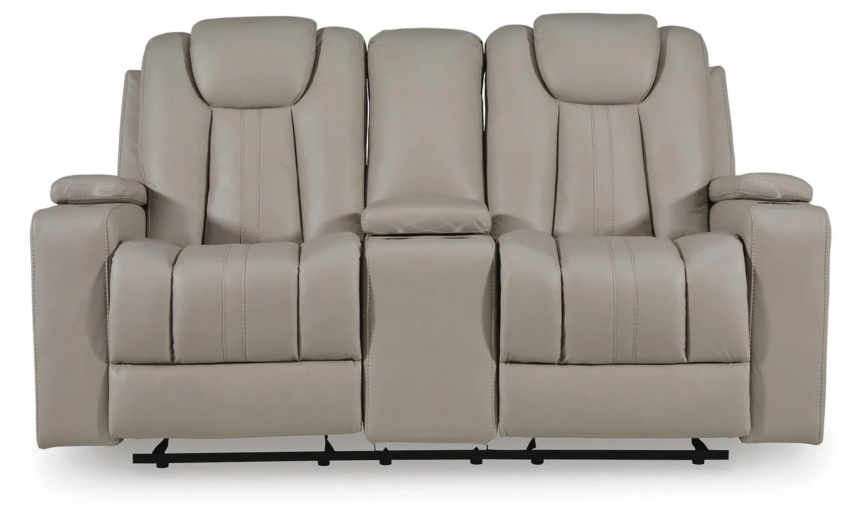 Elevate Edges - Glide Reclining Loveseat With Console - Coin - Image 4