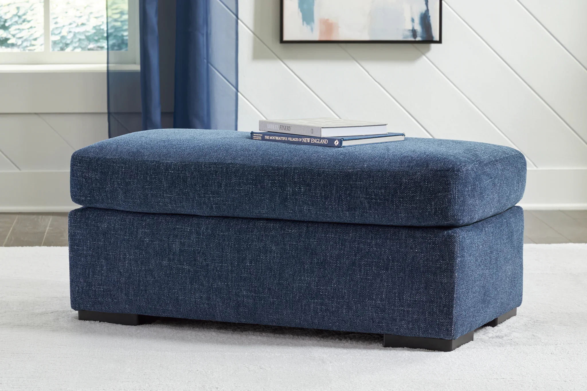 Evansley - 2 Pc. - Chair And A Half, Ottoman - Navy - Image 6