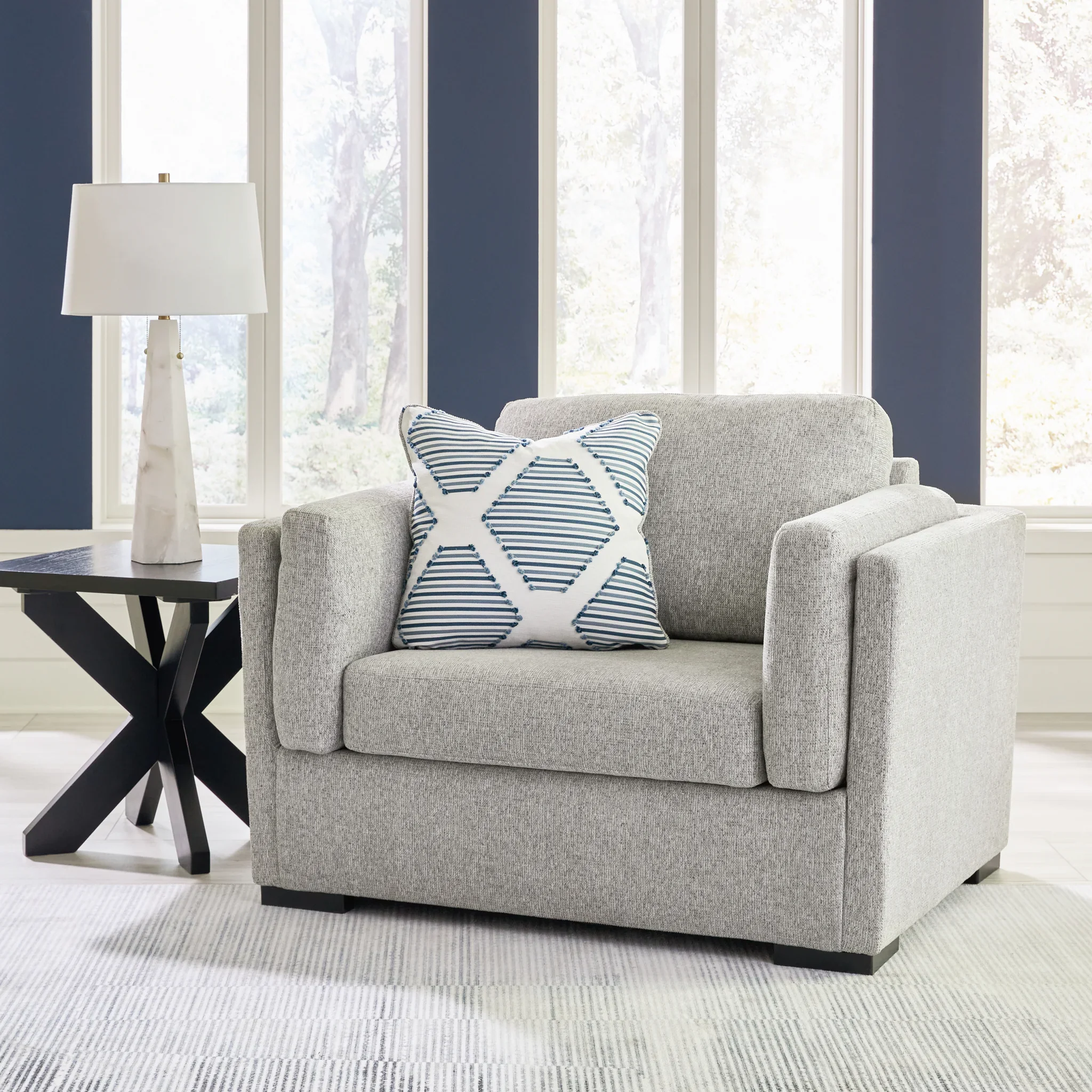 Evansley - 4 Pc. - Sofa, Loveseat, Chair And A Half, Ottoman - Pewter - Image 11