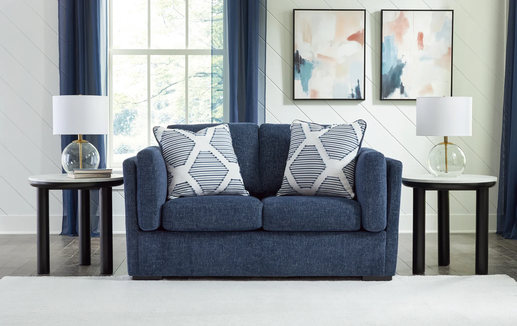 Evansley - Loveseat - Navy - Image 2