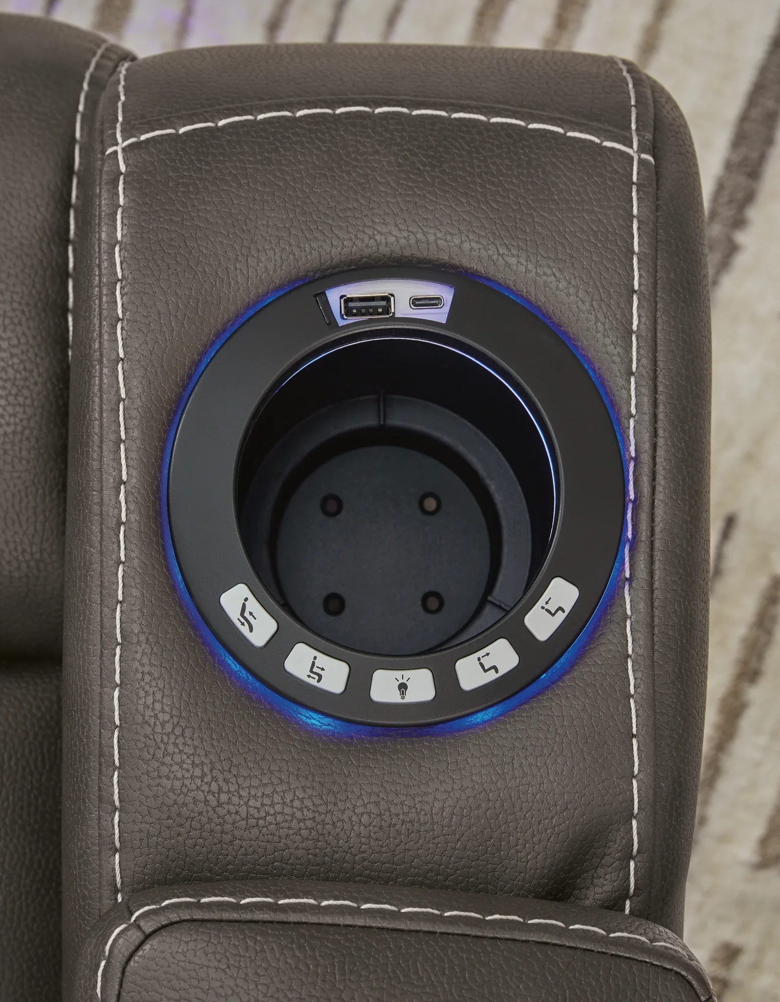 Feazada - Shadow - Power Rocker Recliner With Adj Headrest - Image 11
