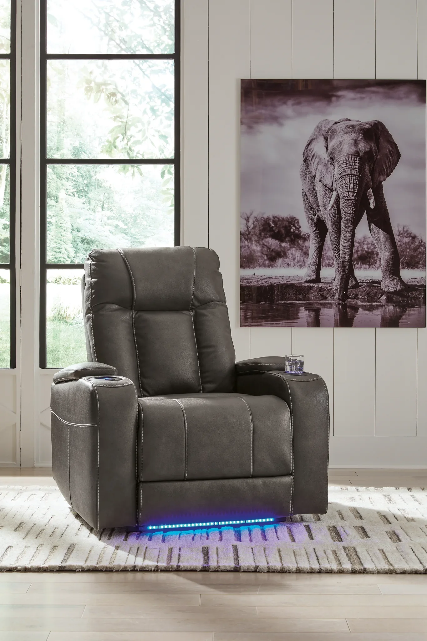 Feazada - Shadow - Power Rocker Recliner With Adj Headrest - Image 2