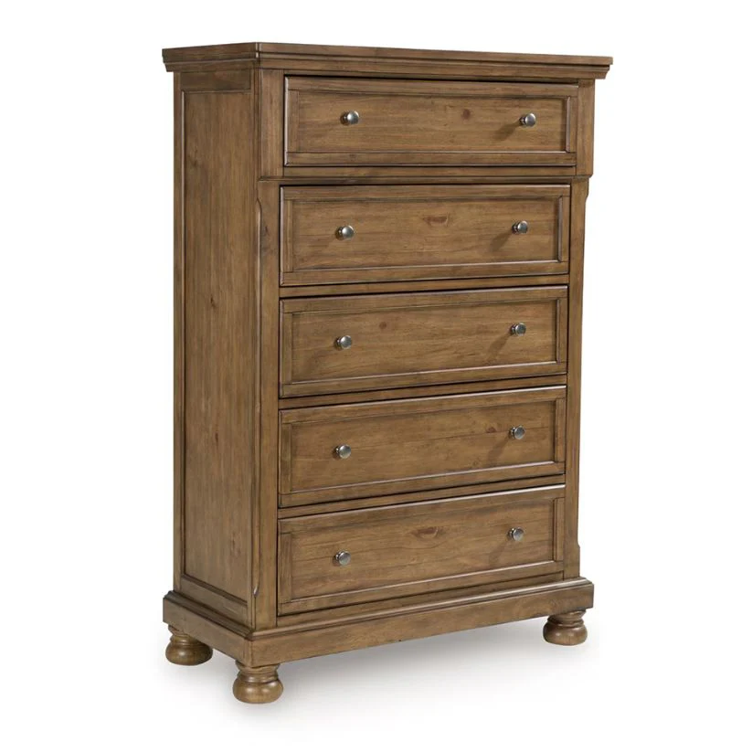 Feddinger - Medium Brown - Five Drawer Chest
