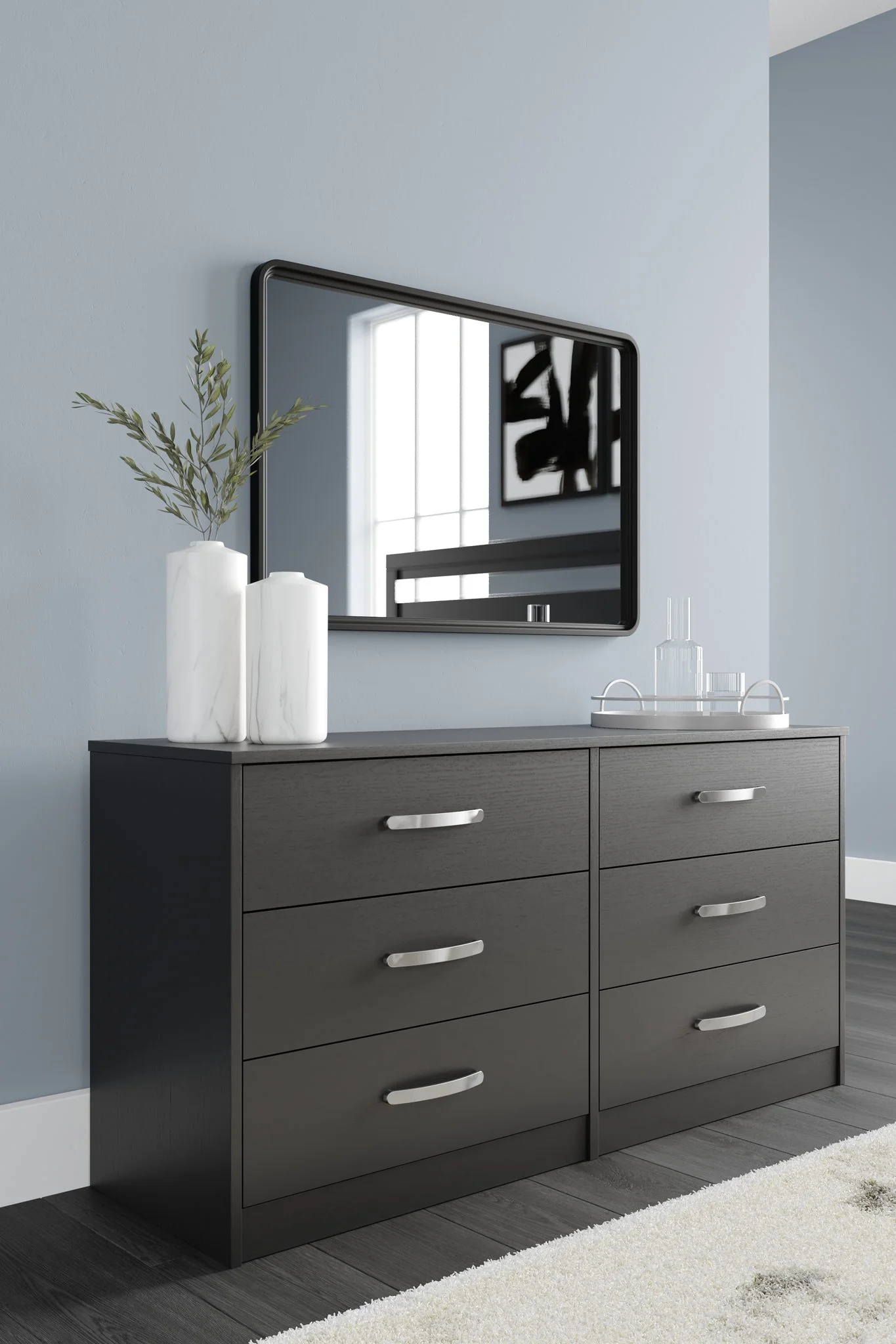 Finch - Black - Six Drawer Dresser - 29'' Height - Image 2