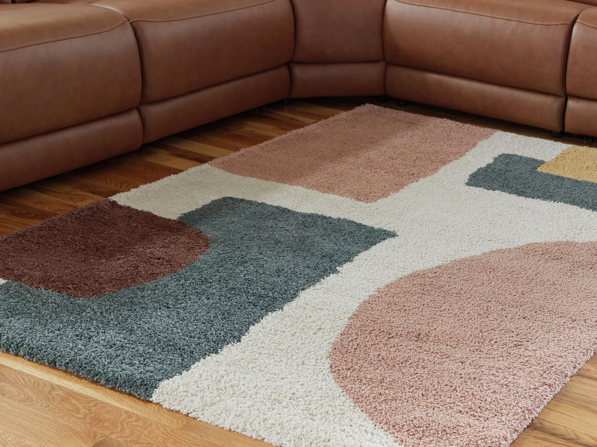Flynnwick - Cream / Pink / Gray - Large Rug - 8' x 10' - Image 2