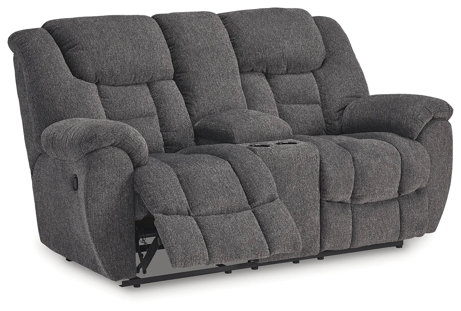 Foreside - Charcoal - 3 Pc. - Reclining Sofa, Reclining Loveseat With Console, Rocker Recliner - Image 7