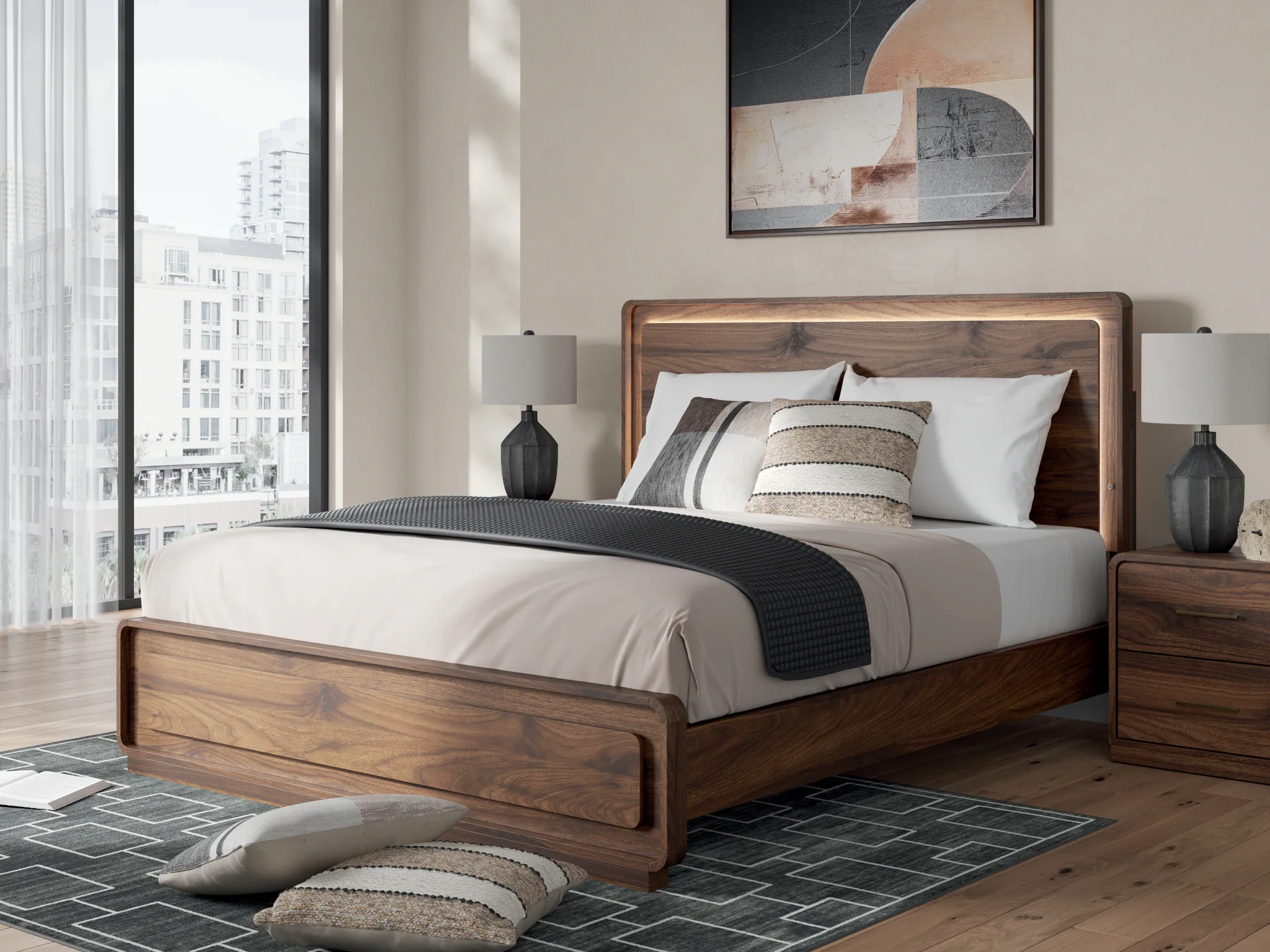 Fortlorn - California King Panel Bed - Walnut Brown - Image 8