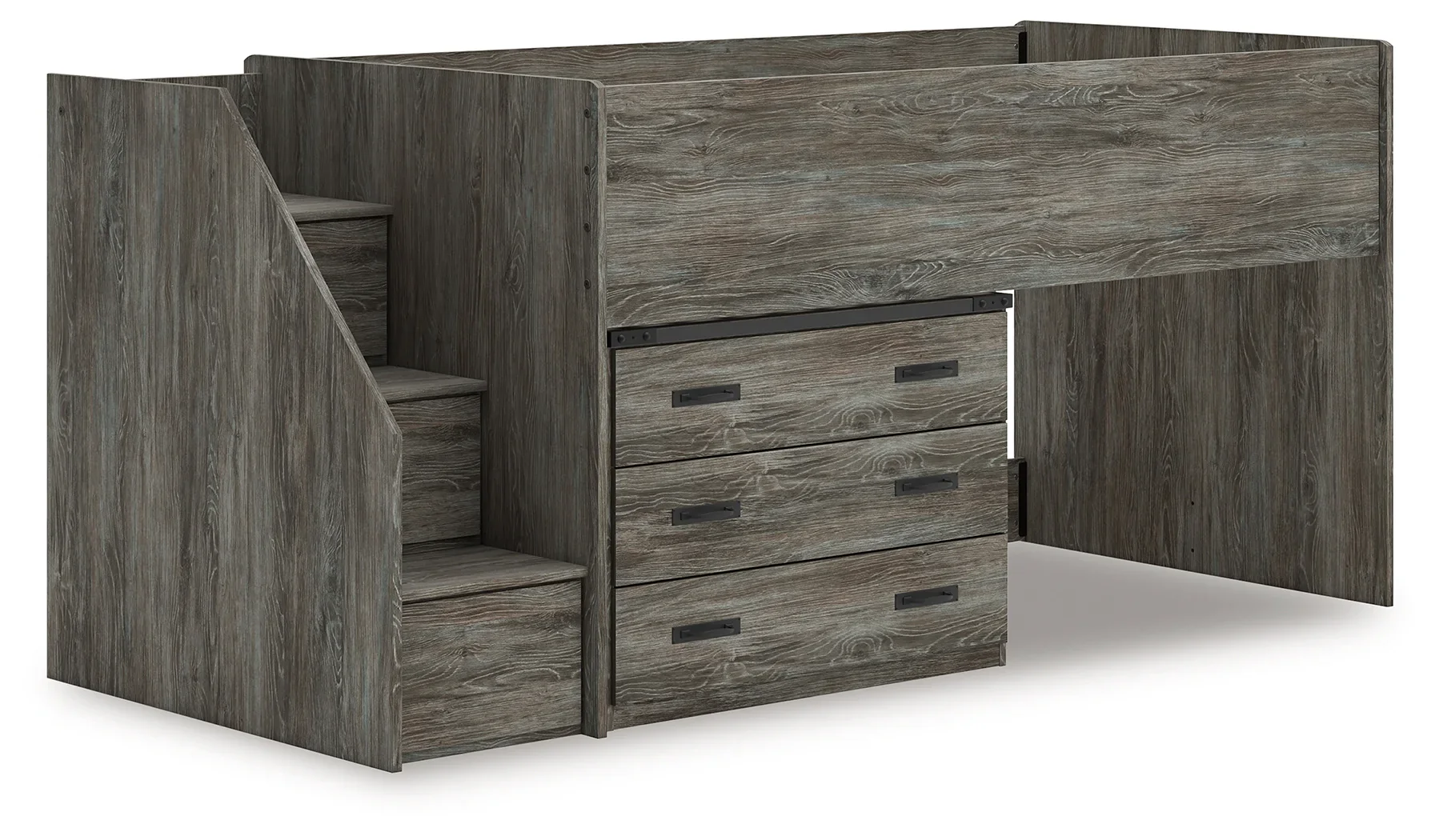 Frandern - Gray - Twin Loft Bed With Drawer Storage - Image 2
