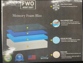 FWO Night Shift Mattress Specs – Bliss Memory Foam - Image 3
