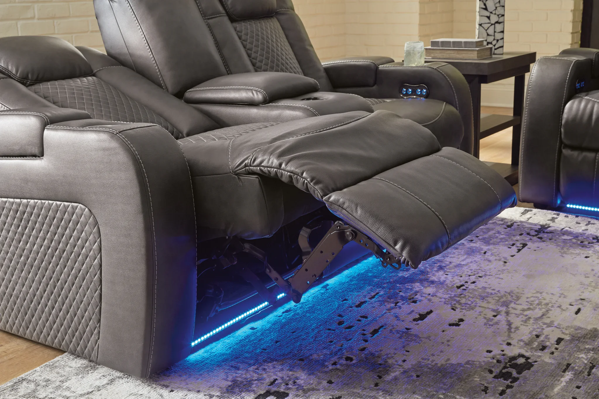 Fyne-Dyme - Shadow - Power Reclining Loveseat with Console/Adj Hdrst - Image 12