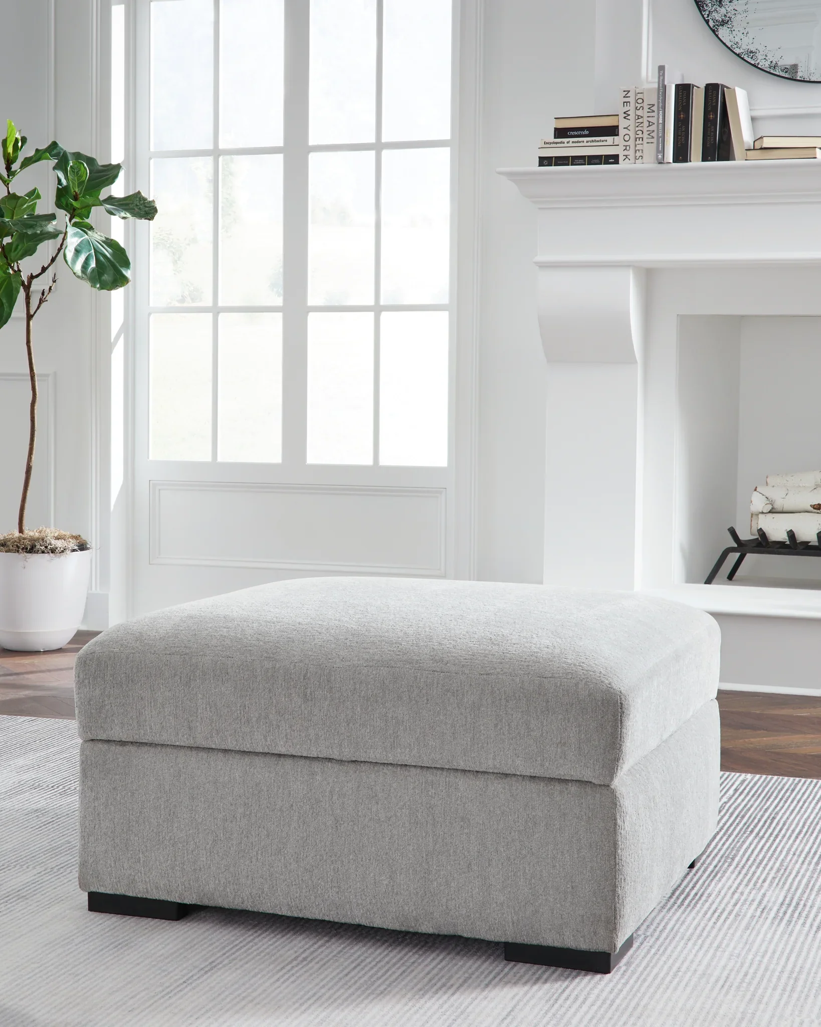 Gabyleigh - Nickel - Ottoman With Storage - Image 2