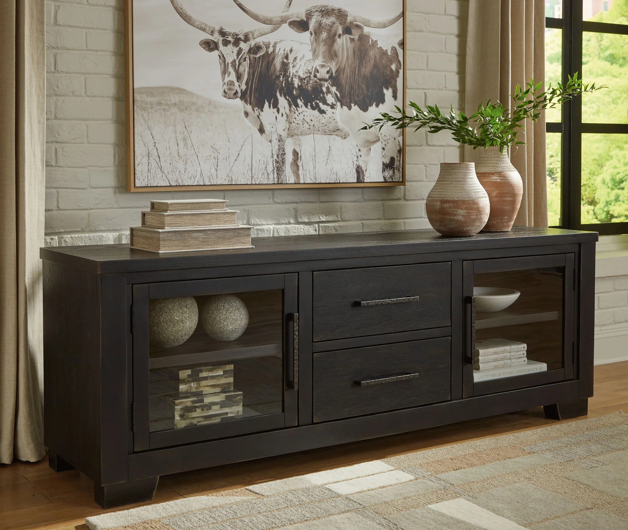 Galliden - Black - Extra Large TV Stand - Image 2