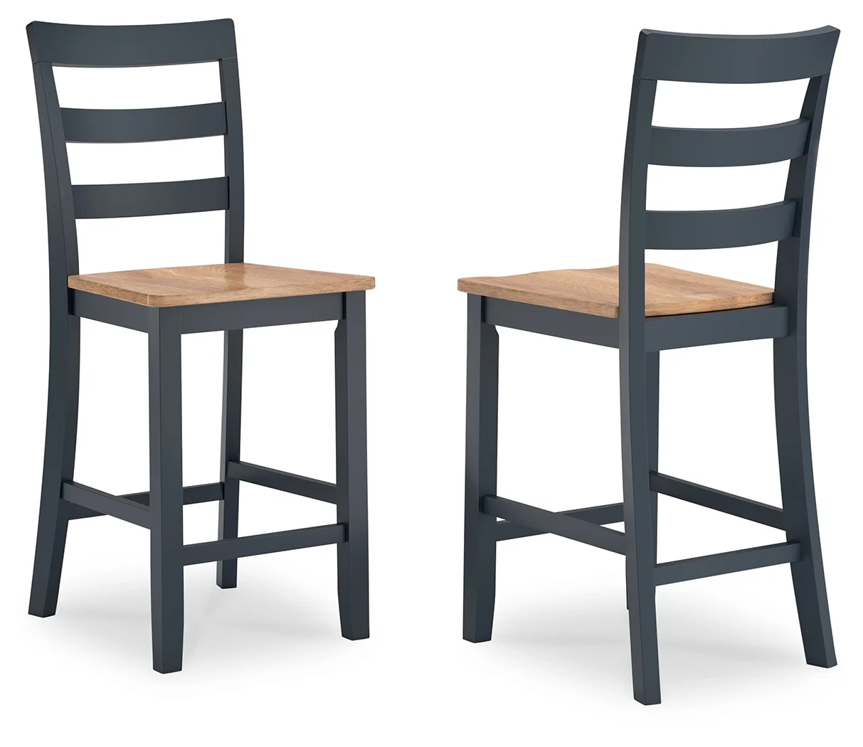 Gesthaven - Natural / Blue - 5 Pc. - Rectangular Dining Room Counter Table, 4 Barstools - Image 5