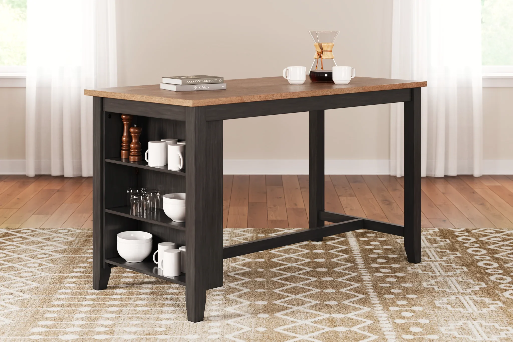 Gesthaven - Natural / Brown - Rectangular Dining Room Counter Table - Image 2