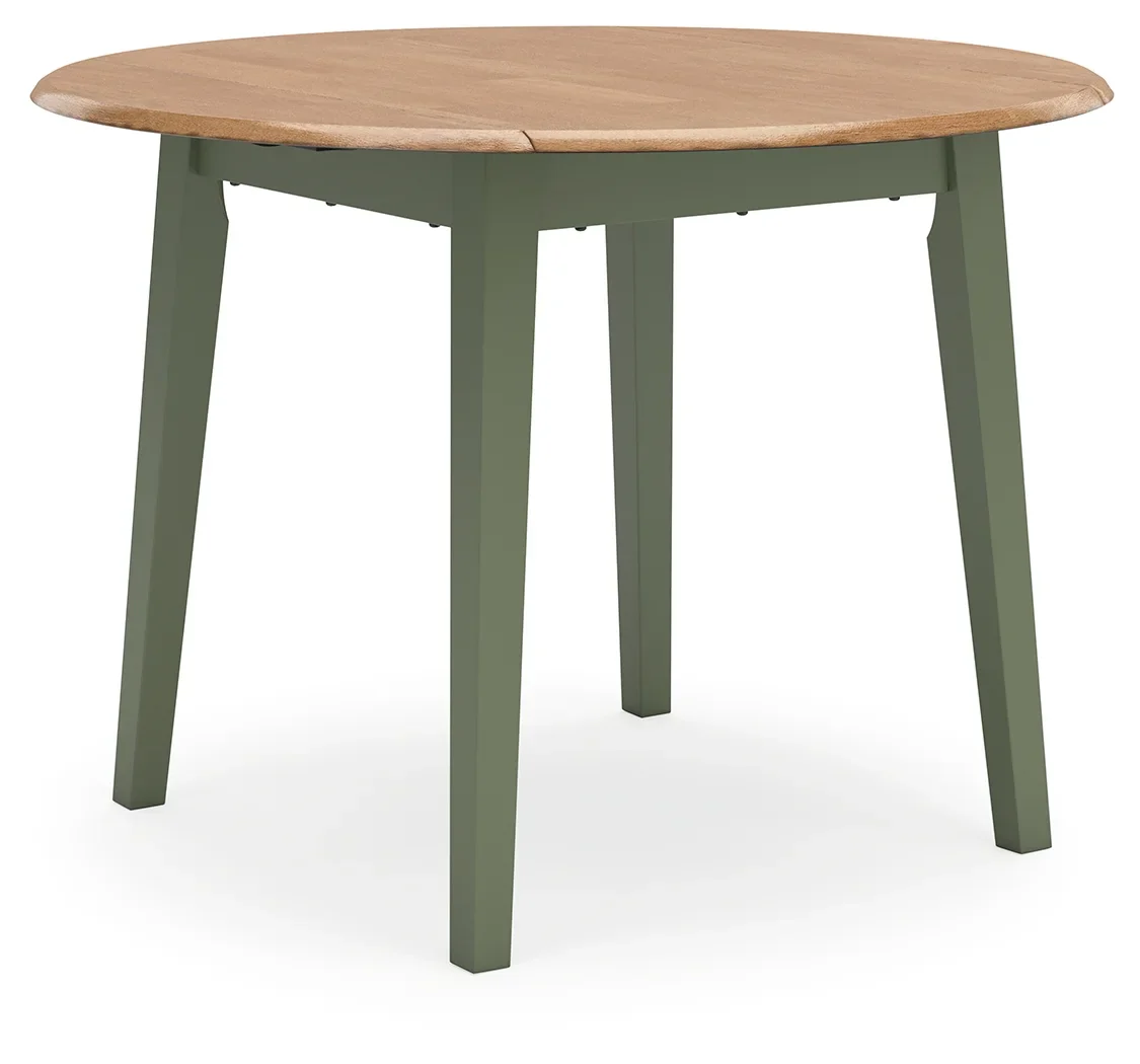 Gesthaven - Natural / Green - 5 Pc. - Round Dining Room Drop Leaf Table, 4 Side Chairs - Image 2