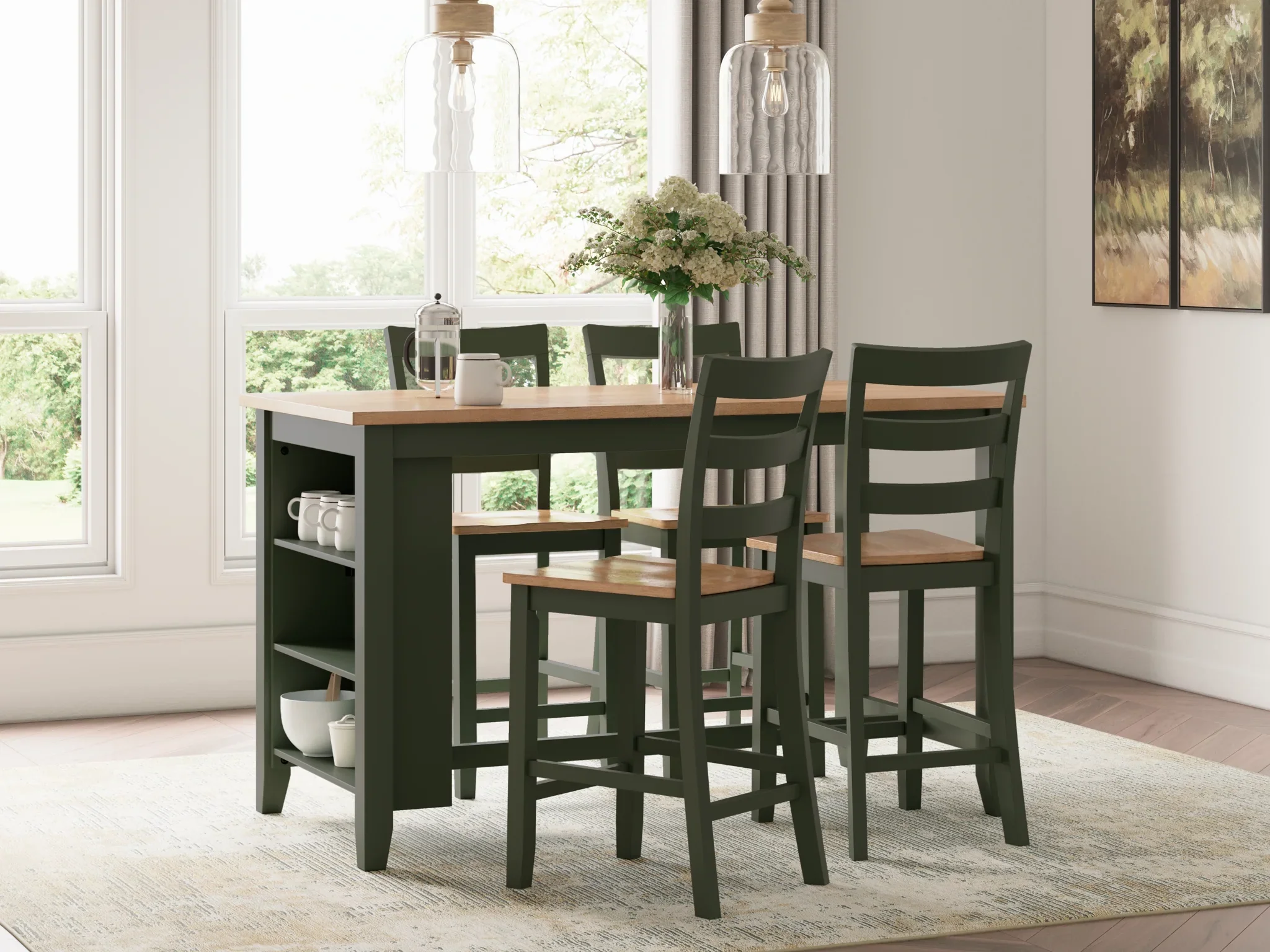 Gesthaven - Natural / Green - Barstool (Set of 2) - Image 10