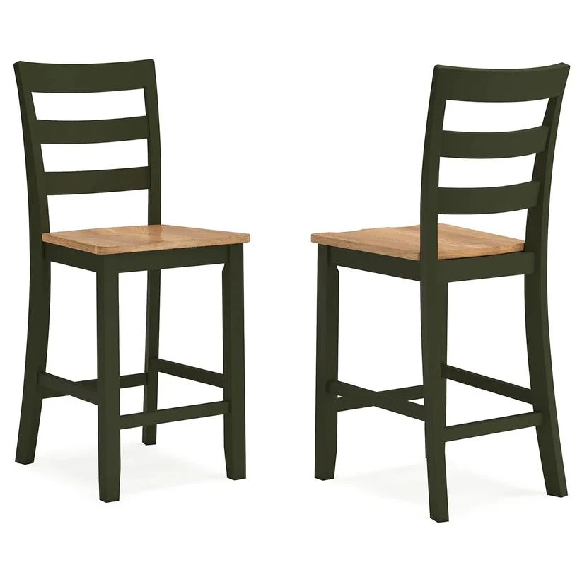Gesthaven - Natural / Green - Barstool (Set of 2) - Image 2