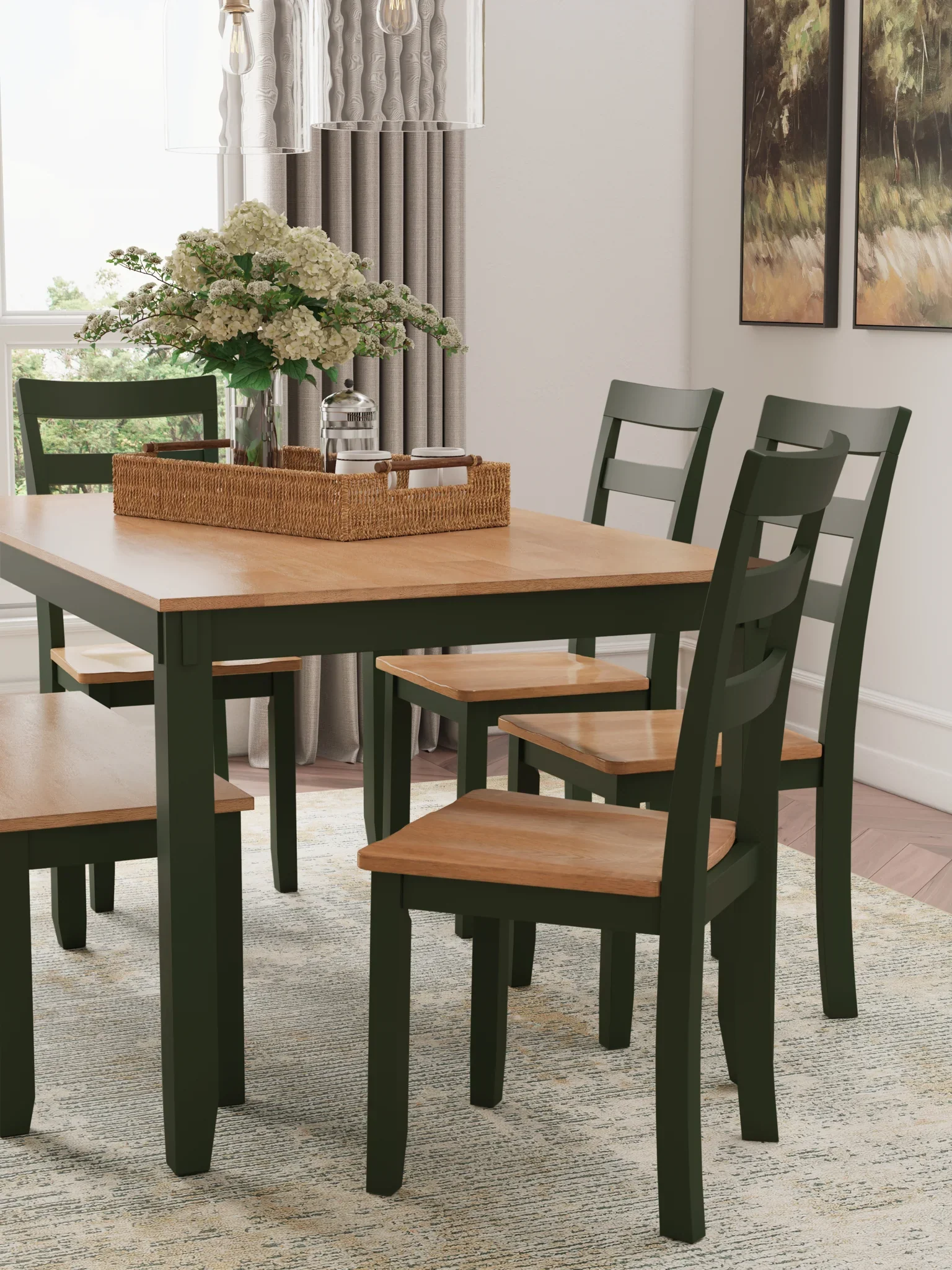 Gesthaven - Natural / Green - Dining Room Table Set (Set of 6) - Image 5