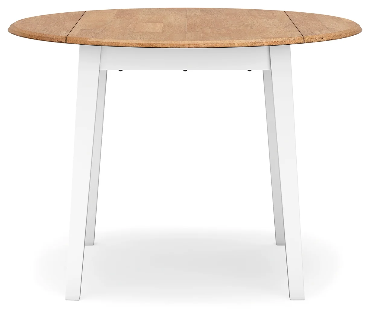 Gesthaven - Natural / White - 5 Pc. - Round Dining Room Drop Leaf Table, 4 Side Chairs - Image 4