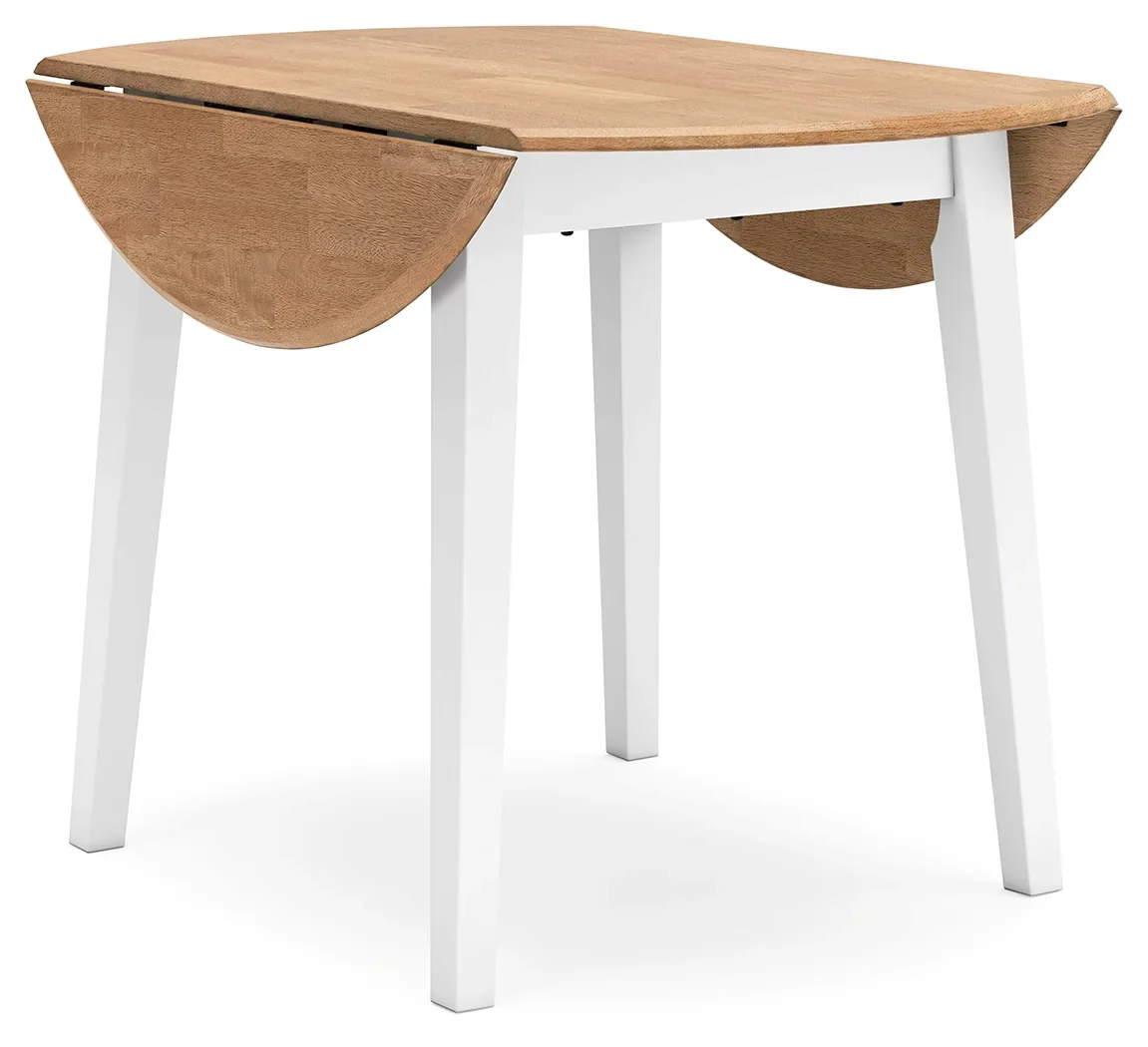 Gesthaven - Natural / White - 5 Pc. - Round Dining Room Drop Leaf Table, 4 Side Chairs - Image 5