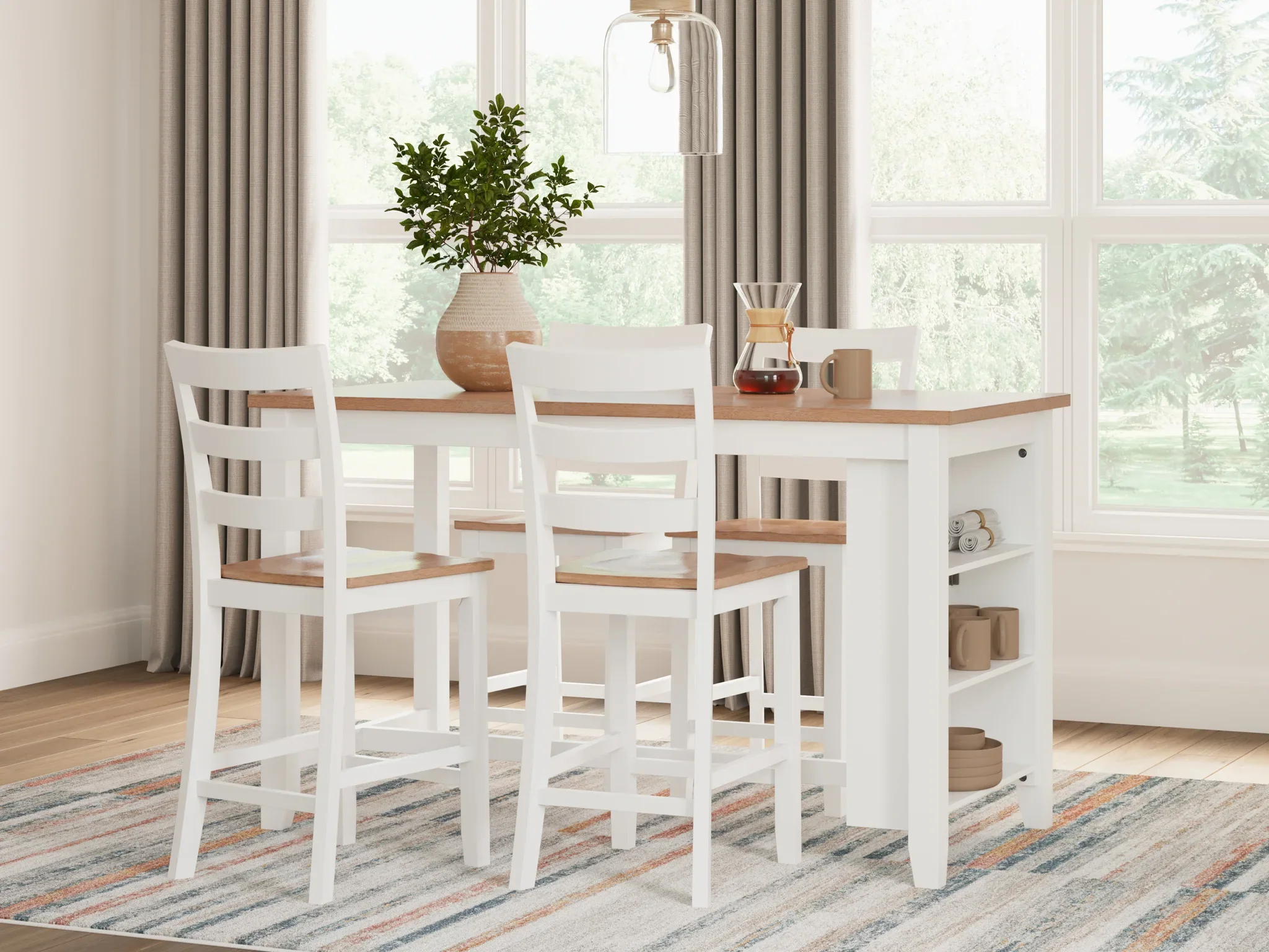 Gesthaven - Natural / White - Rectangular Dining Room Counter Table - Image 10