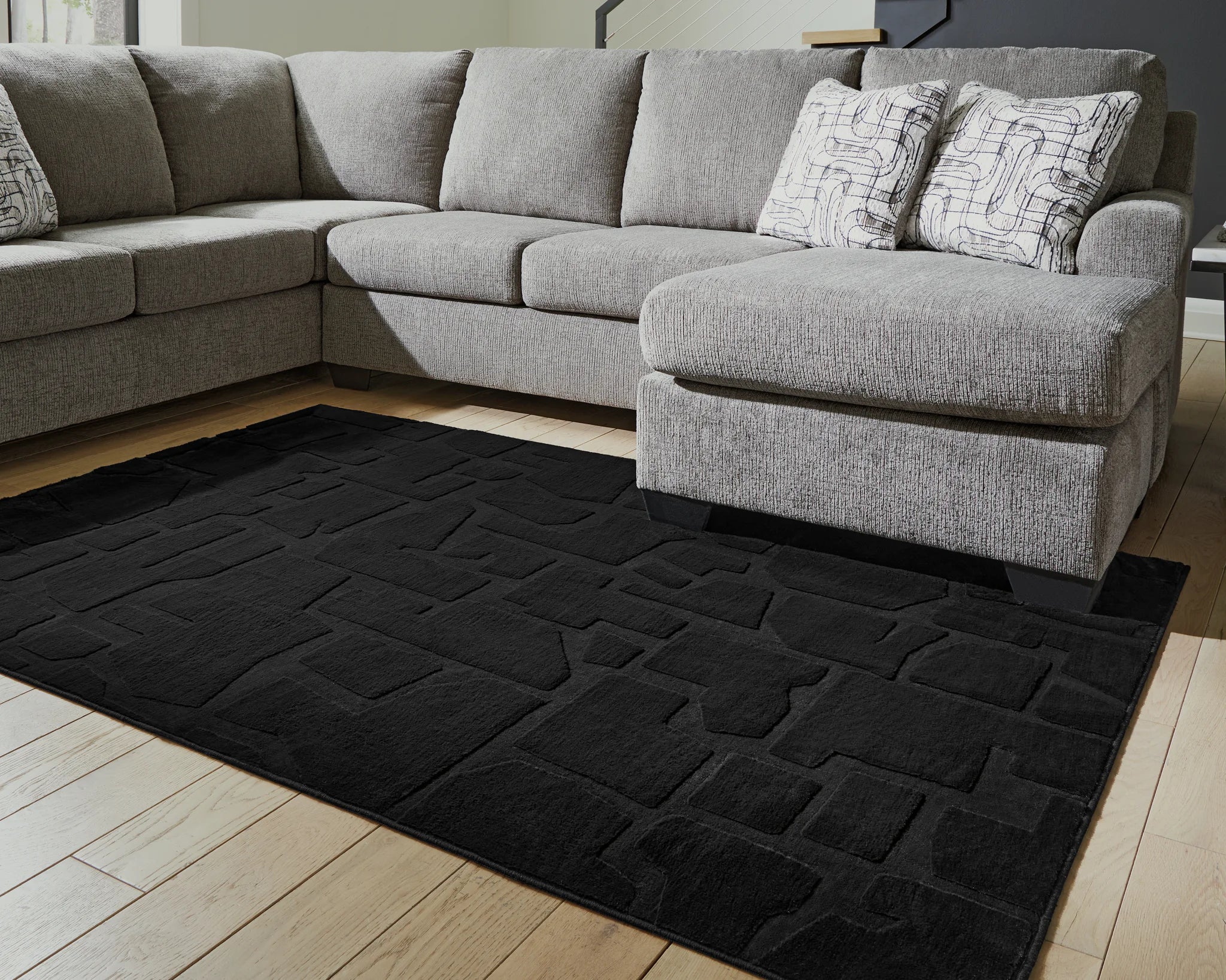 Gibbswell - Black - Washable Large Rug - 8' x 10' - Image 3