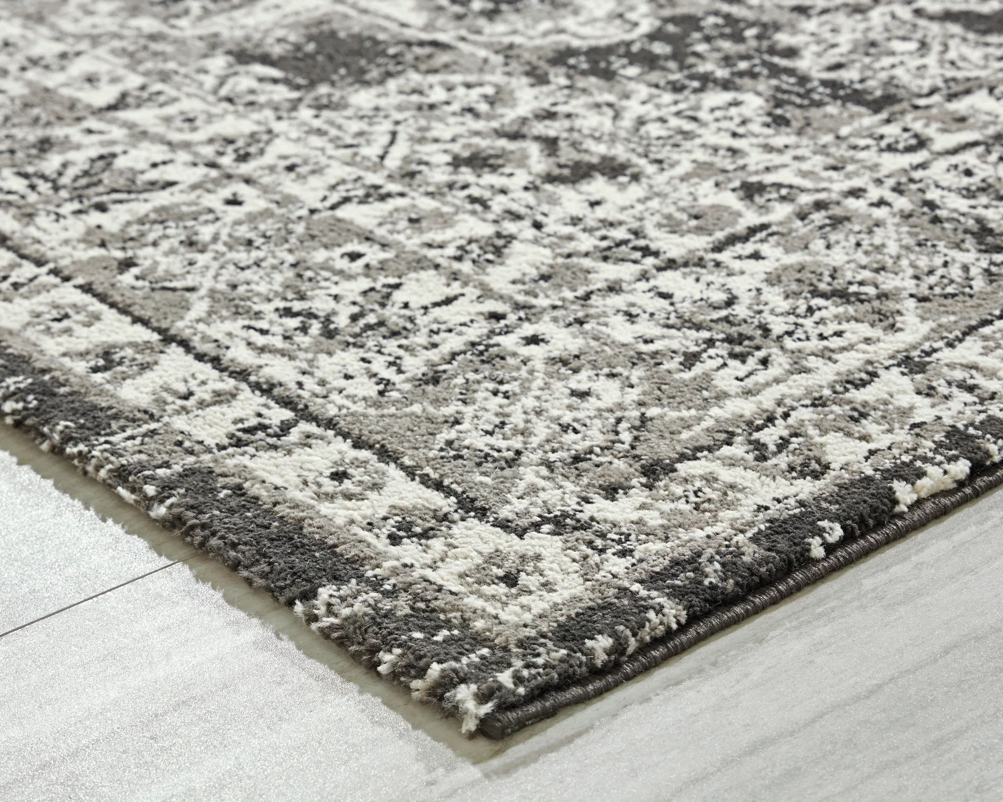 Glennisman - Black / Gray / Ivory - Medium Rug - 5 x 7 - Image 3