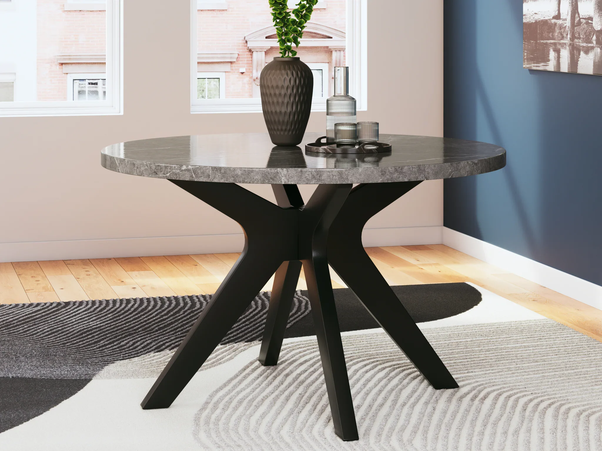 Glinari - Taupe / Black - 5 Pc. - Dining Room Table, 4 Side Chairs - Image 6