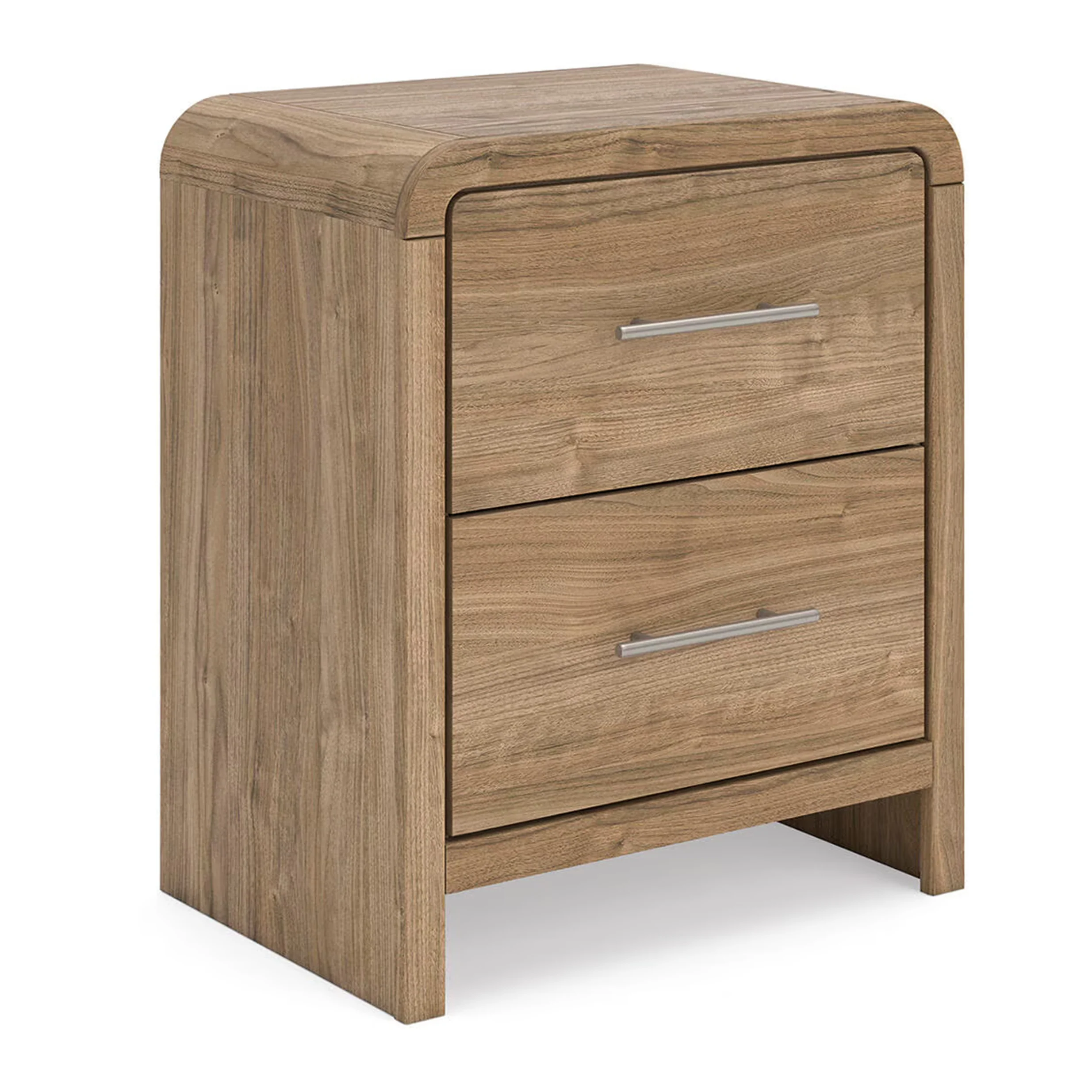 Gramburg - Two Drawer Night Stand - Warm Natural Brown