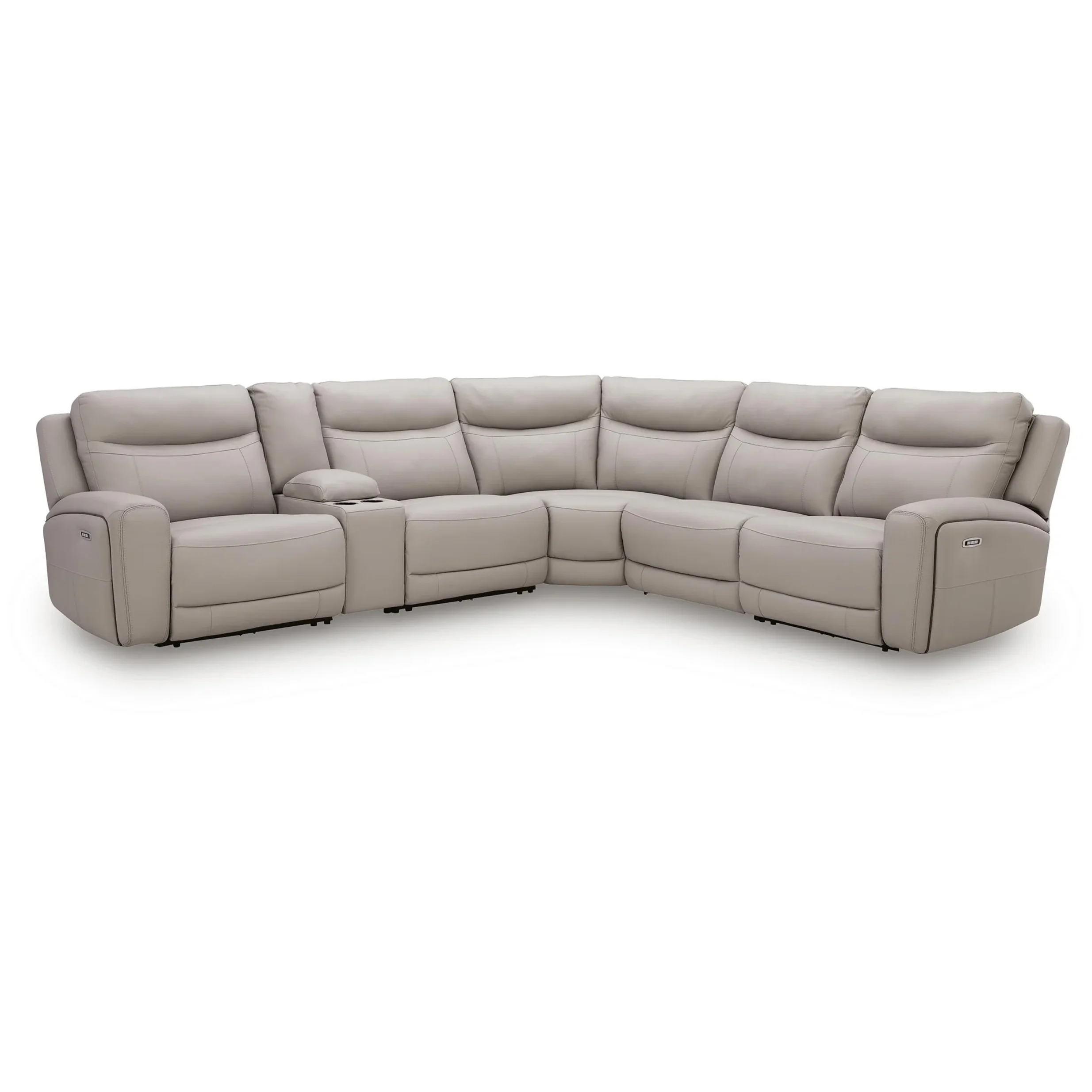 Gravier - 6-Piece Power Reclining Sectional With Storage Console - Gray